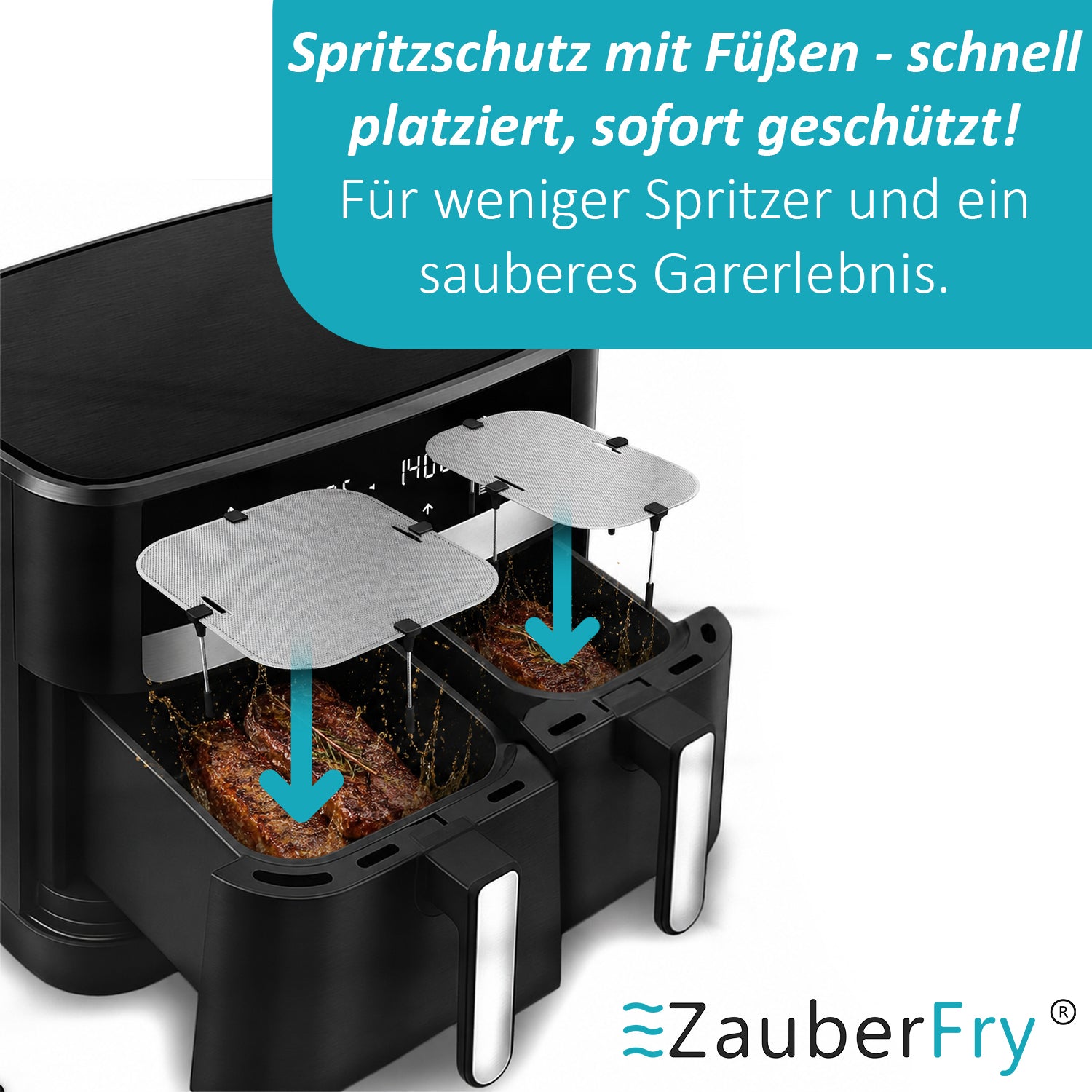 ZauberFry | Splatter Guard Set for Tefal Easy Fry XXL Dual Air Fryer