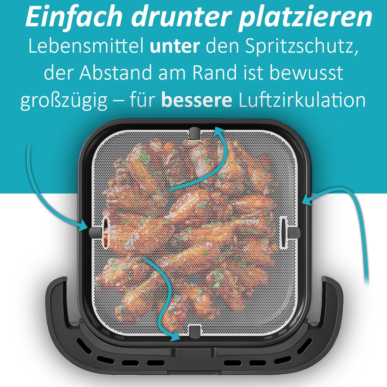 ZauberFry Spritzschutz Airfryer Tefal Easy Fry XL Surface Edelstahl