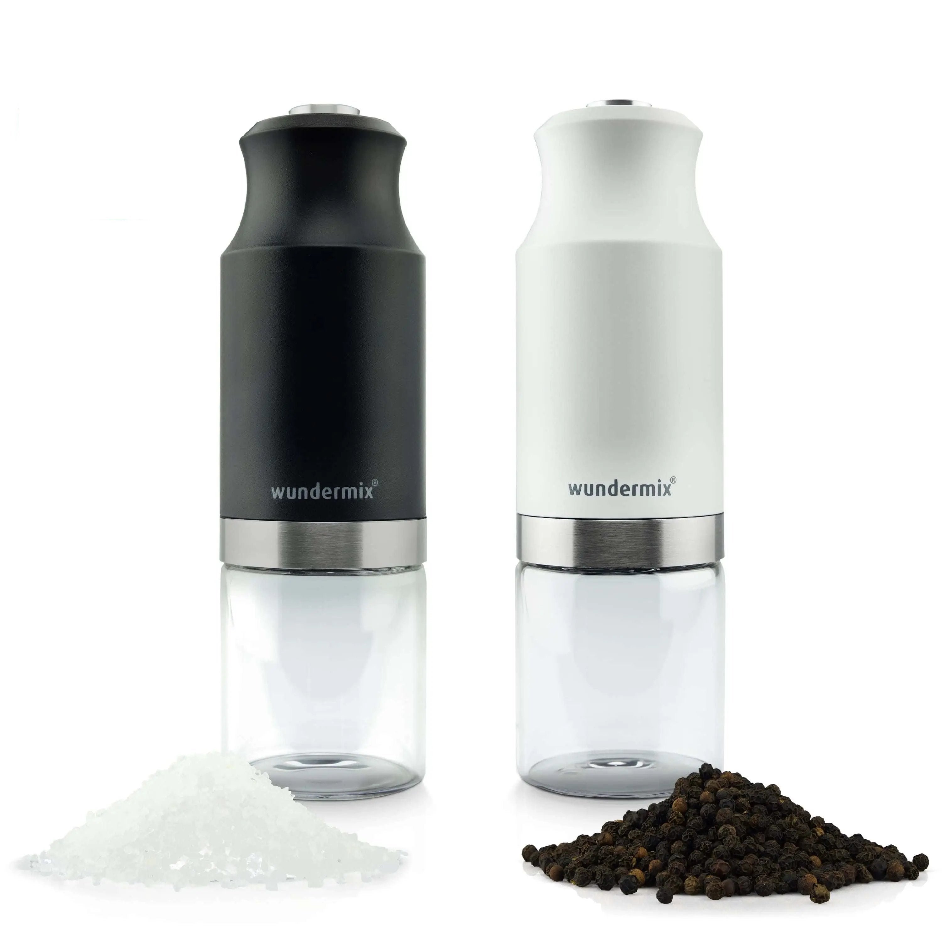 Electric salt or pepper mill with ceramic grinder