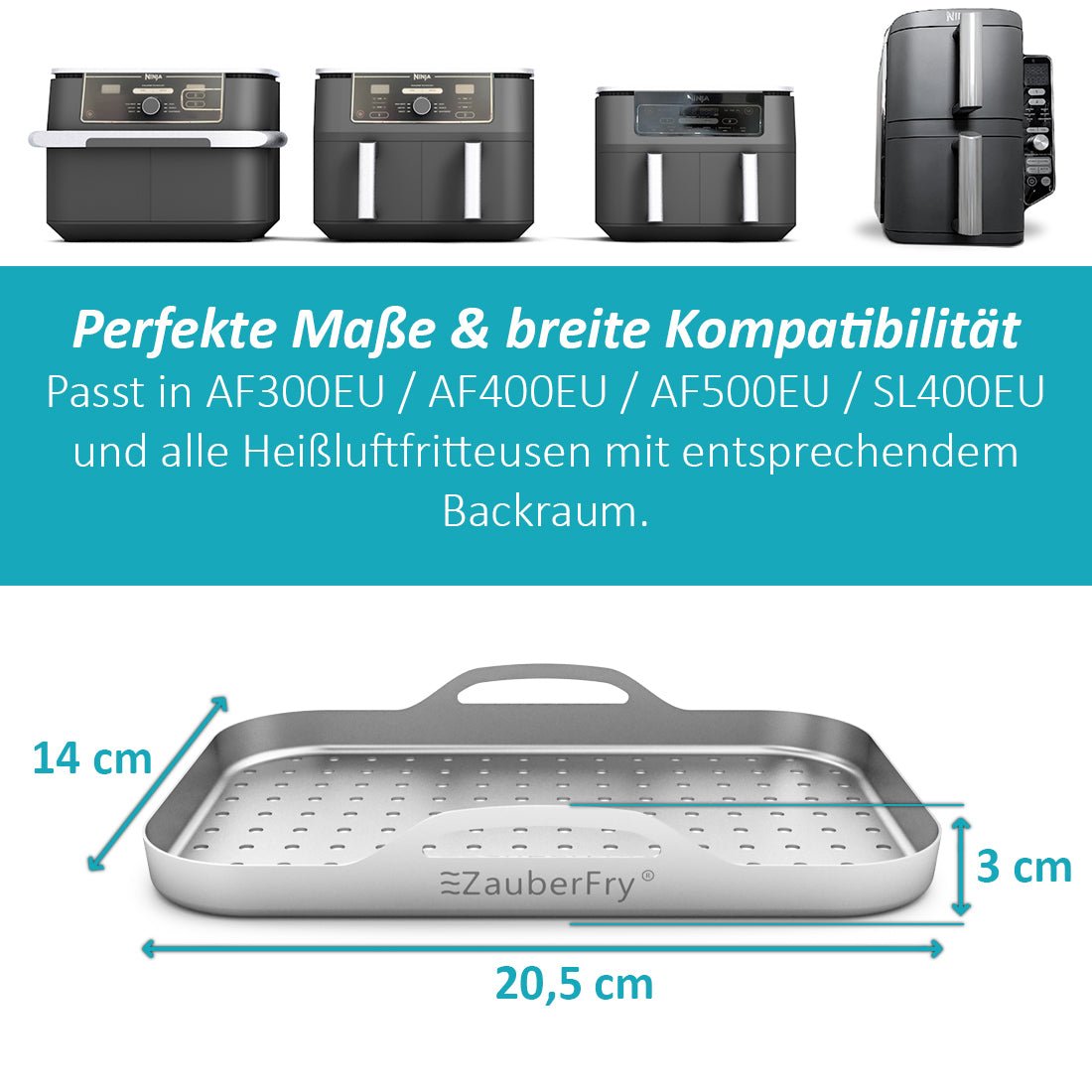 ZauberFry | Pizzaeinsatz aus Edelstahl (2er - Set) - Wundermix GmbH