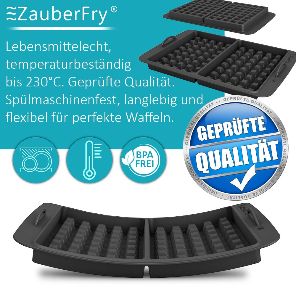 ZauberFry | Waffeleinsatz kompatibel mit Tefal OptiGrill Standardmodellen, 4in1, 2in1, Elite, Plus+ - Wundermix GmbH
