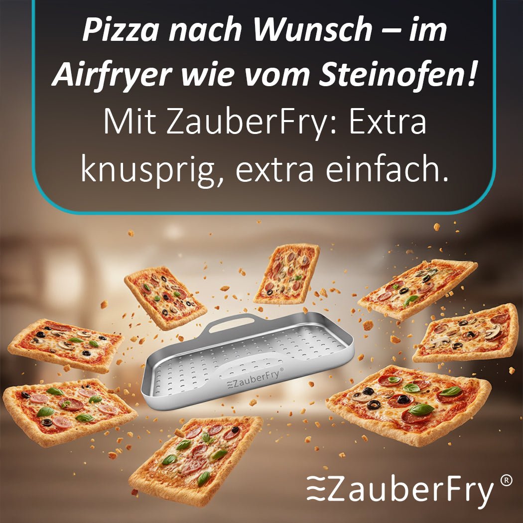 ZauberFry | Pizzaeinsatz aus Edelstahl (2er - Set) - Wundermix GmbH