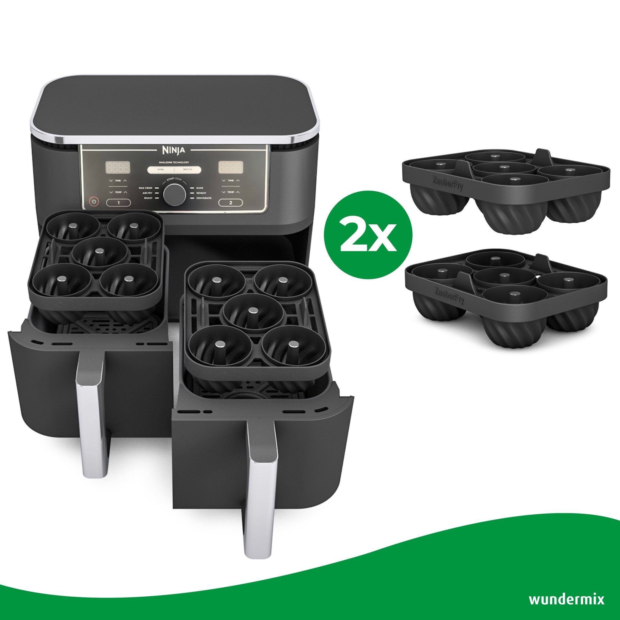 ZauberFry - Backform „Mini - Gugelhupf“ kompatibel mit Ninja Airfryer (2er - Set) - Wundermix GmbH