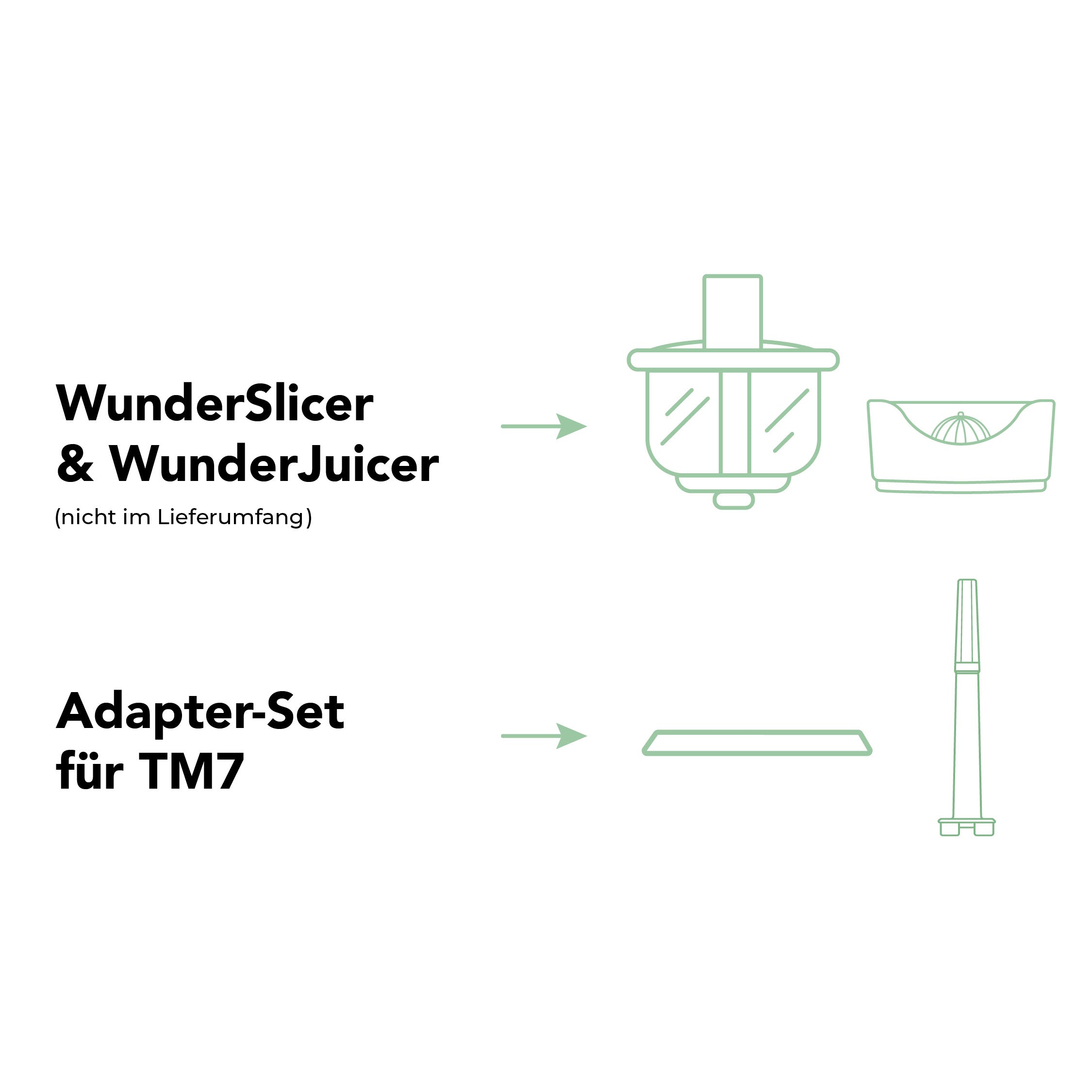 Adapter - Set für WunderJuicer® & WunderSlicer® auf Thermomix TM7 - Wundermix GmbH