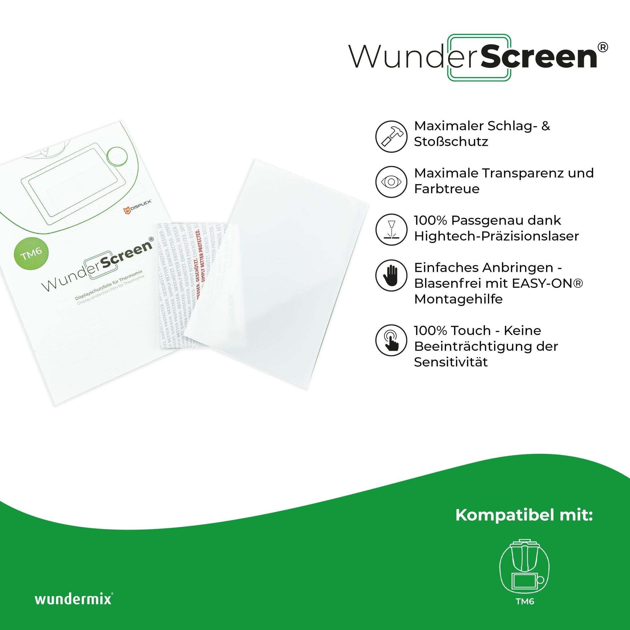 WunderScreen® | Hybrid - Glas Displayschutz für Thermomix TM6 - Wundermix GmbH