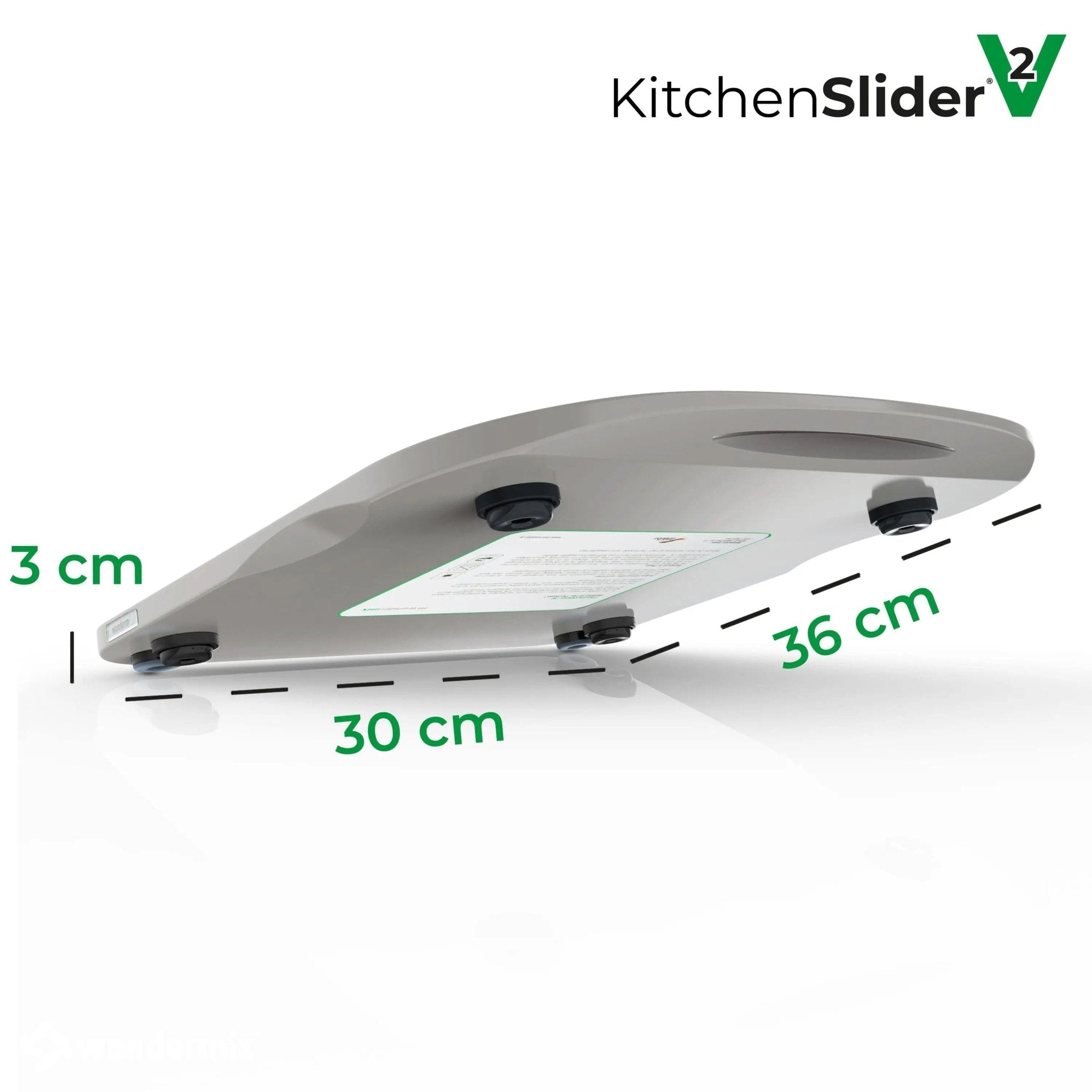 [B - Ware] KitchenSlider® M | V2 Plus | Steel Grey | Premium - Gleitbrett für Thermomix TM6, TM5 - Wundermix GmbH