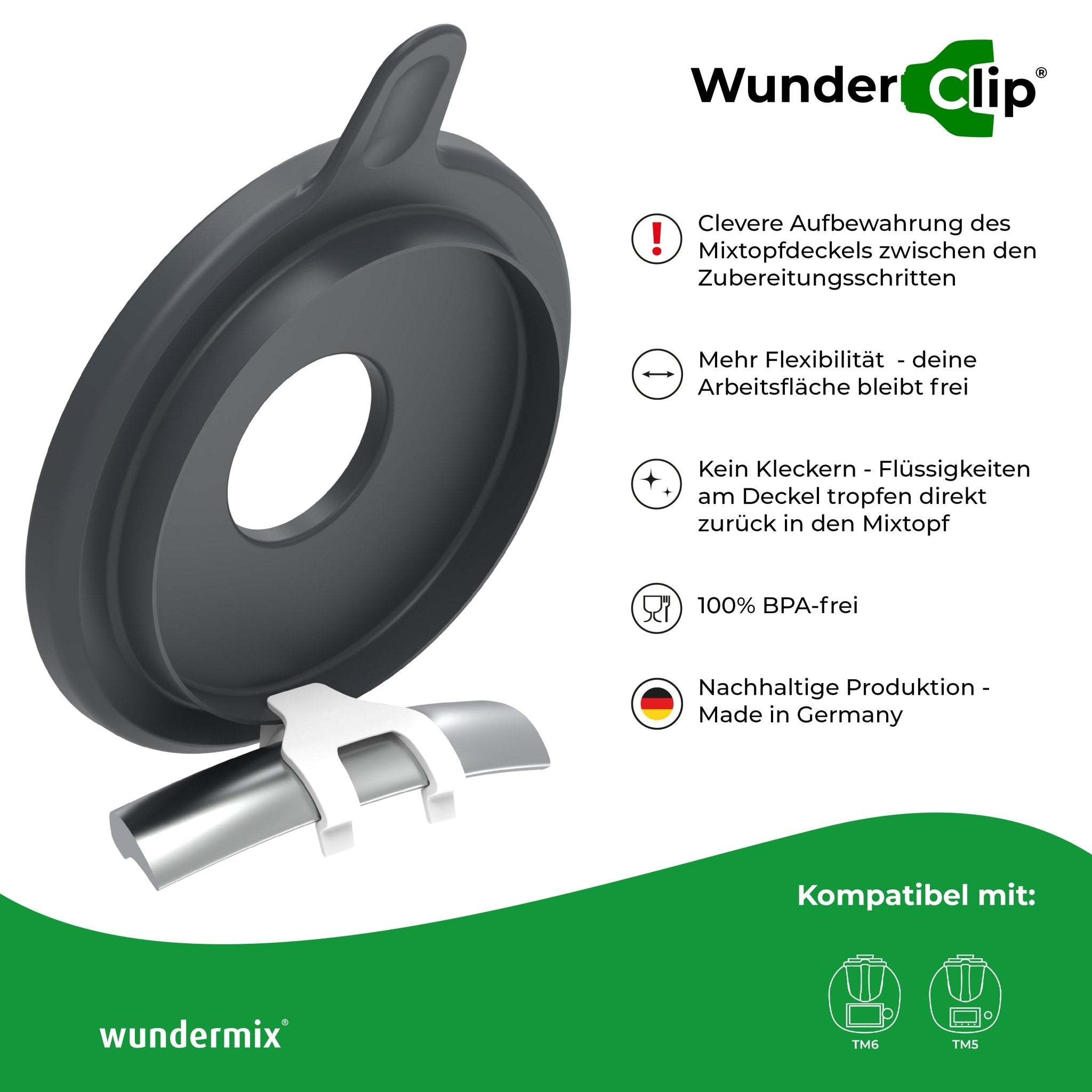WunderClip® V1 | Deckelhalter für Thermomix TM6, TM5 - Wundermix GmbH