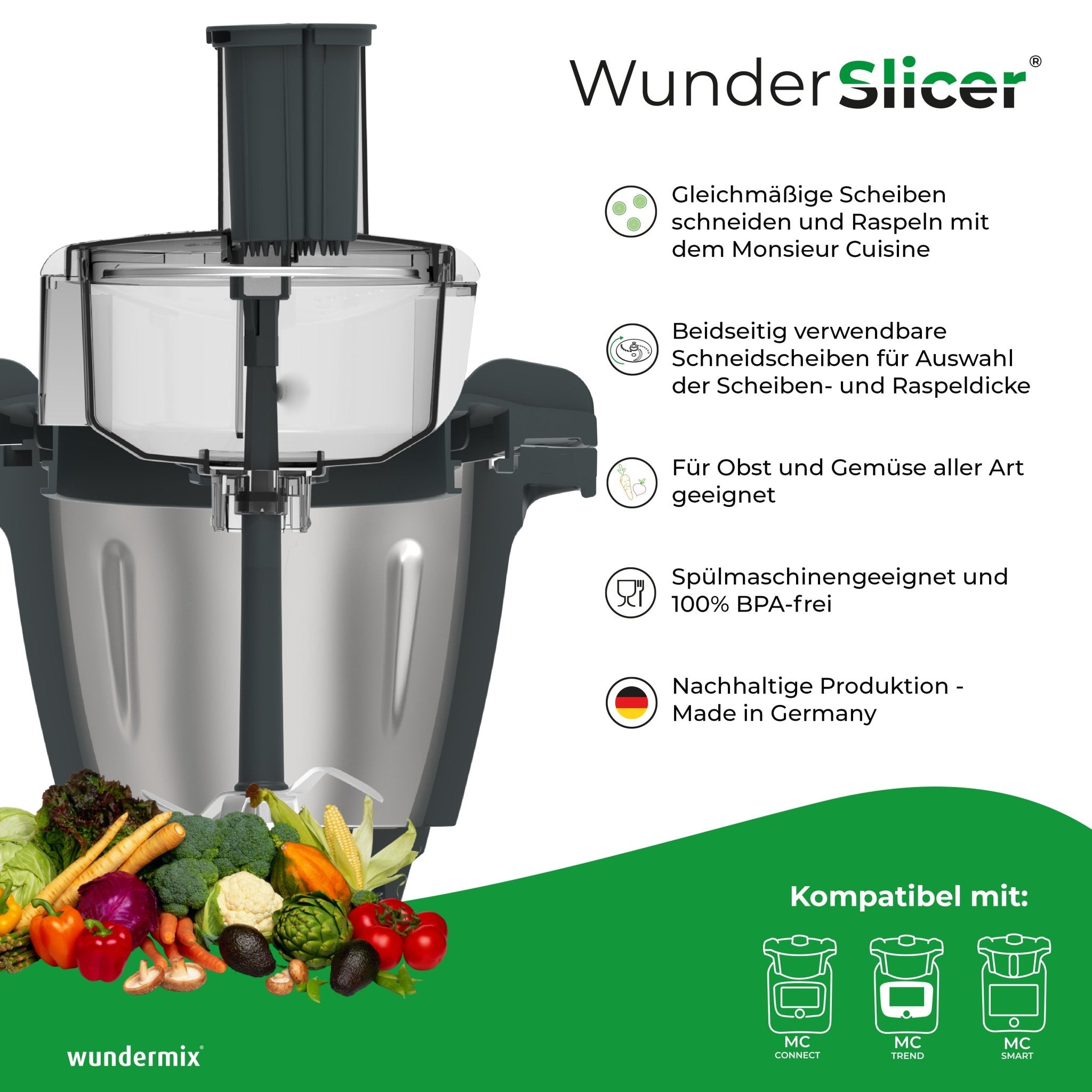 [B-Ware] WunderSlicer® | Gemüseschneider für Monsieur Cuisine - Wundermix GmbH