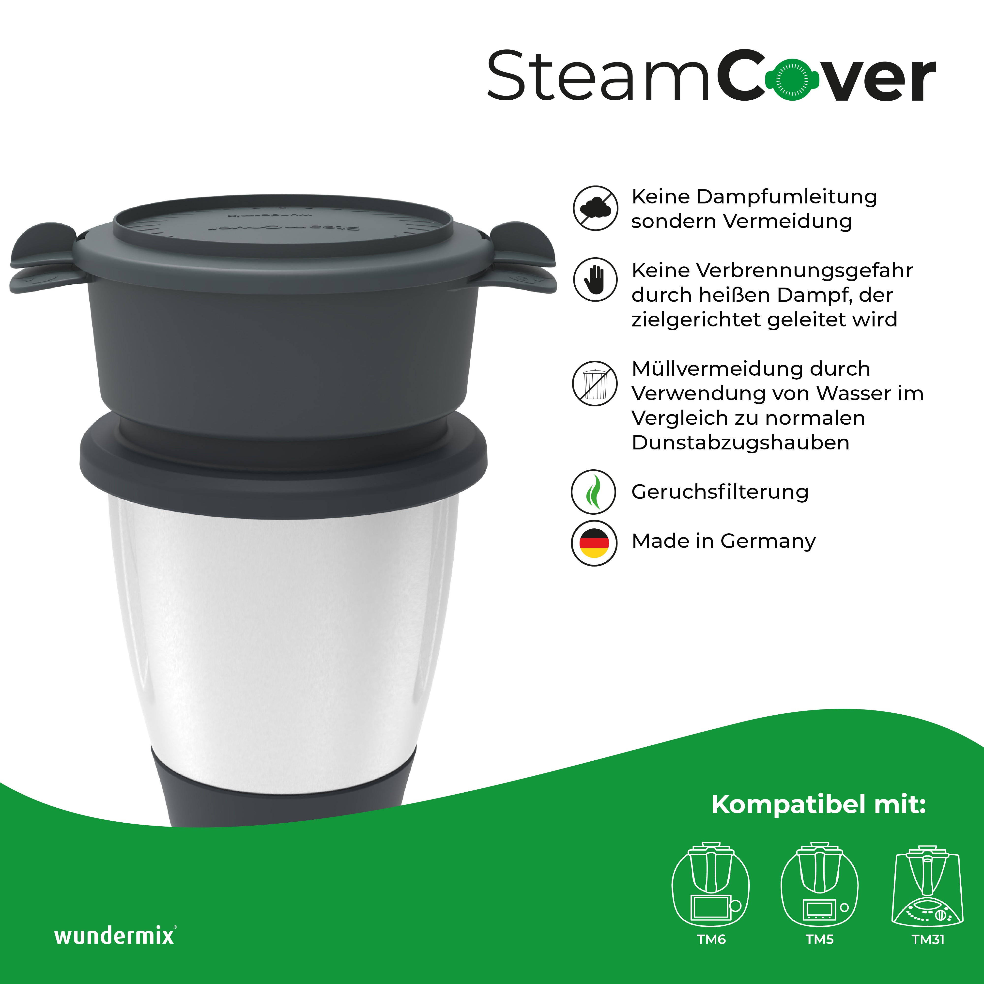 SteamCover Filtre à vapeur et à odeurs pour Thermomix TM6, TM5, TM31