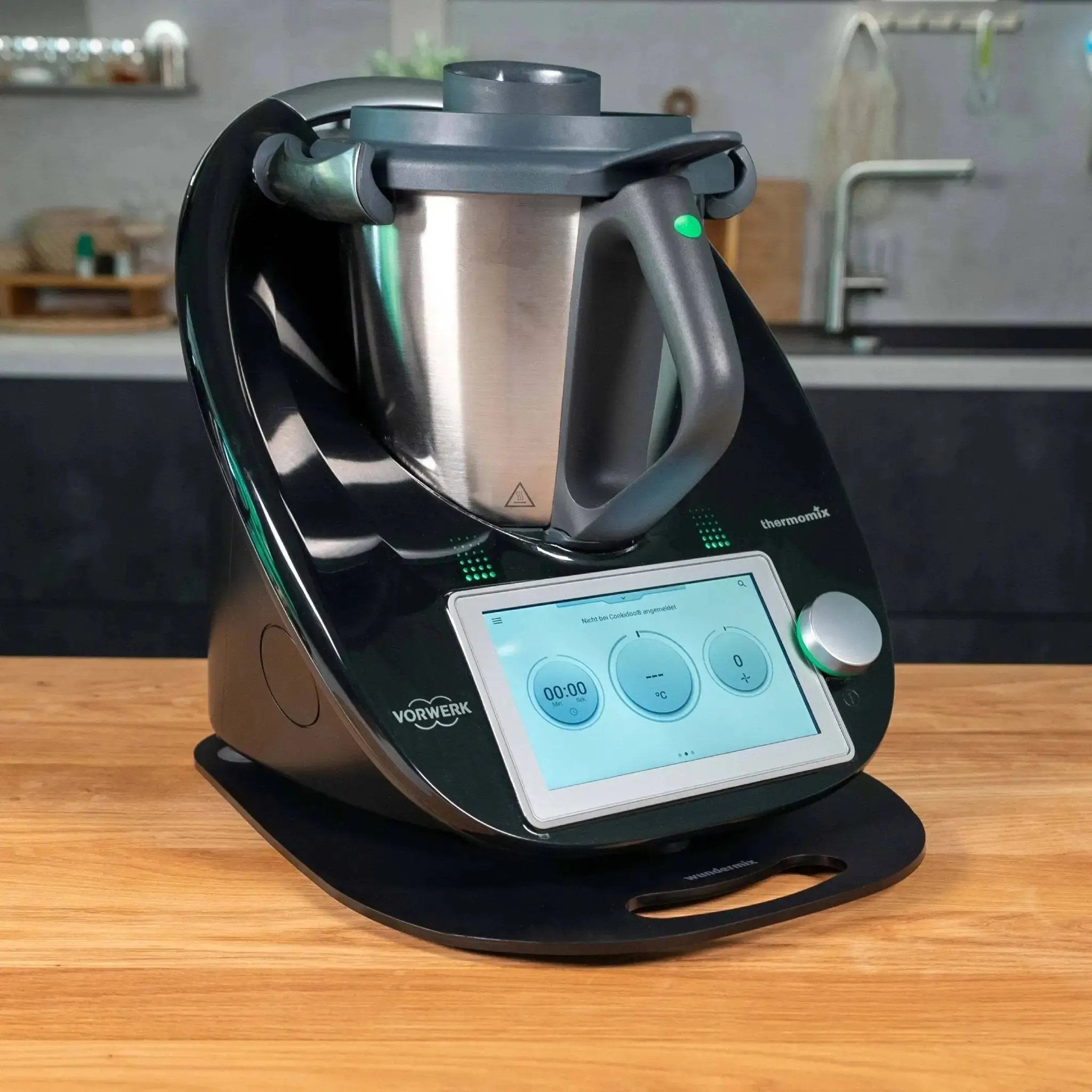[B - Ware] EasySlider® | Mattschwarz | Gleitbrett aus Acrylglas für Thermomix TM6, TM5 - Wundermix GmbH
