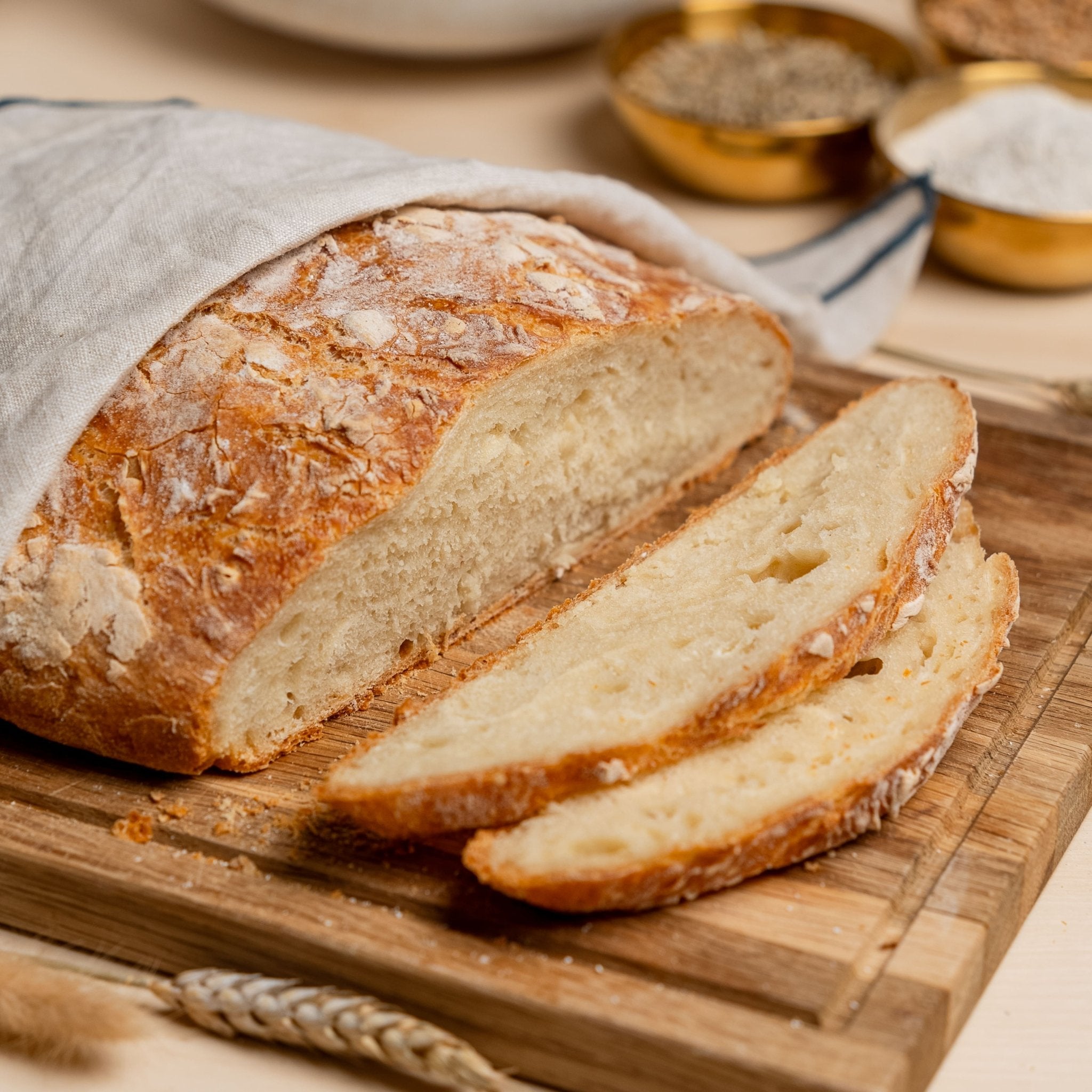 Gärkörbchen aus Peddigrohr mit Baumwolleinsatz | rund Ø 23 cm - Wundermix GmbH