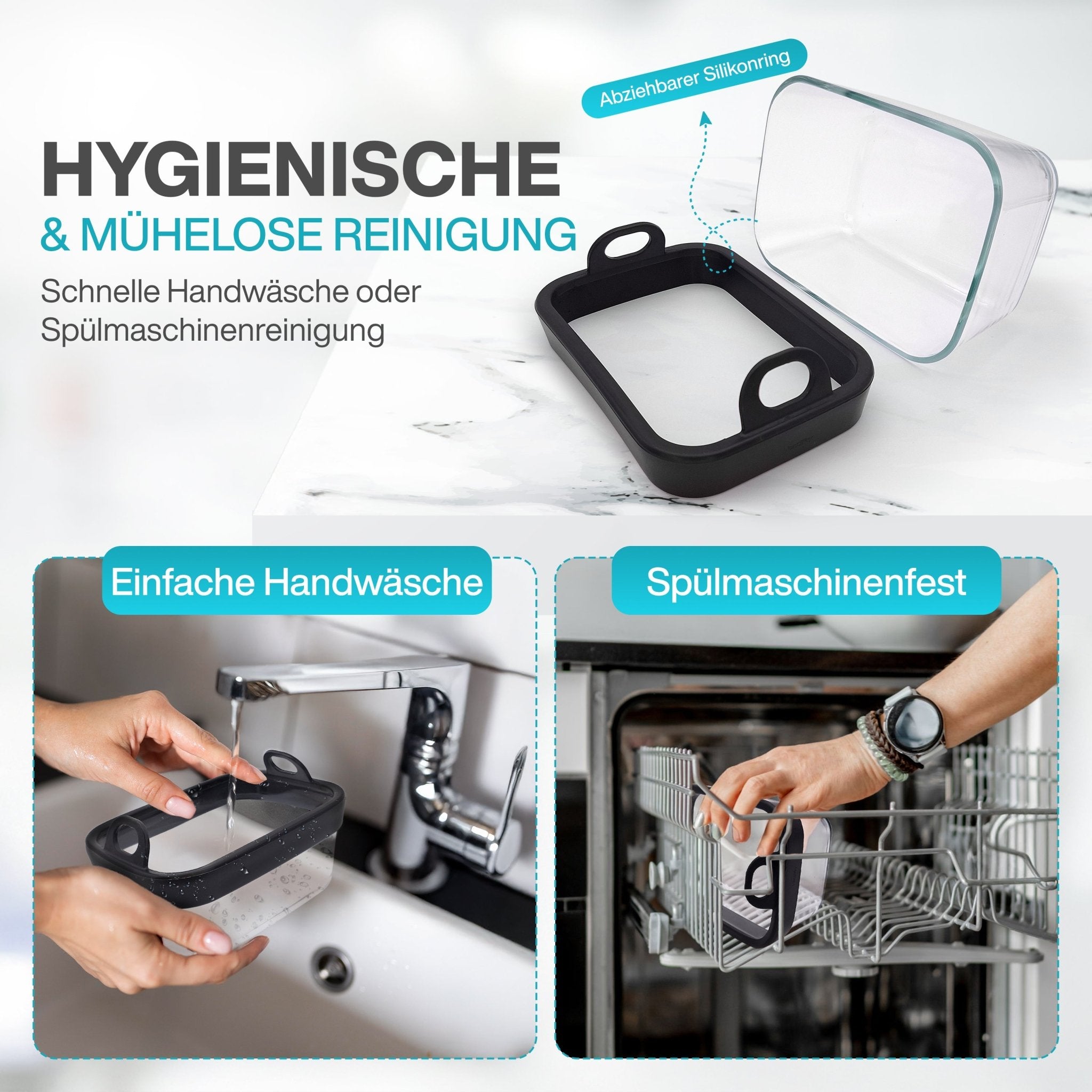 VentiFry Glasauflaufform für Airfryer mit Silikongriffen - Wundermix GmbH