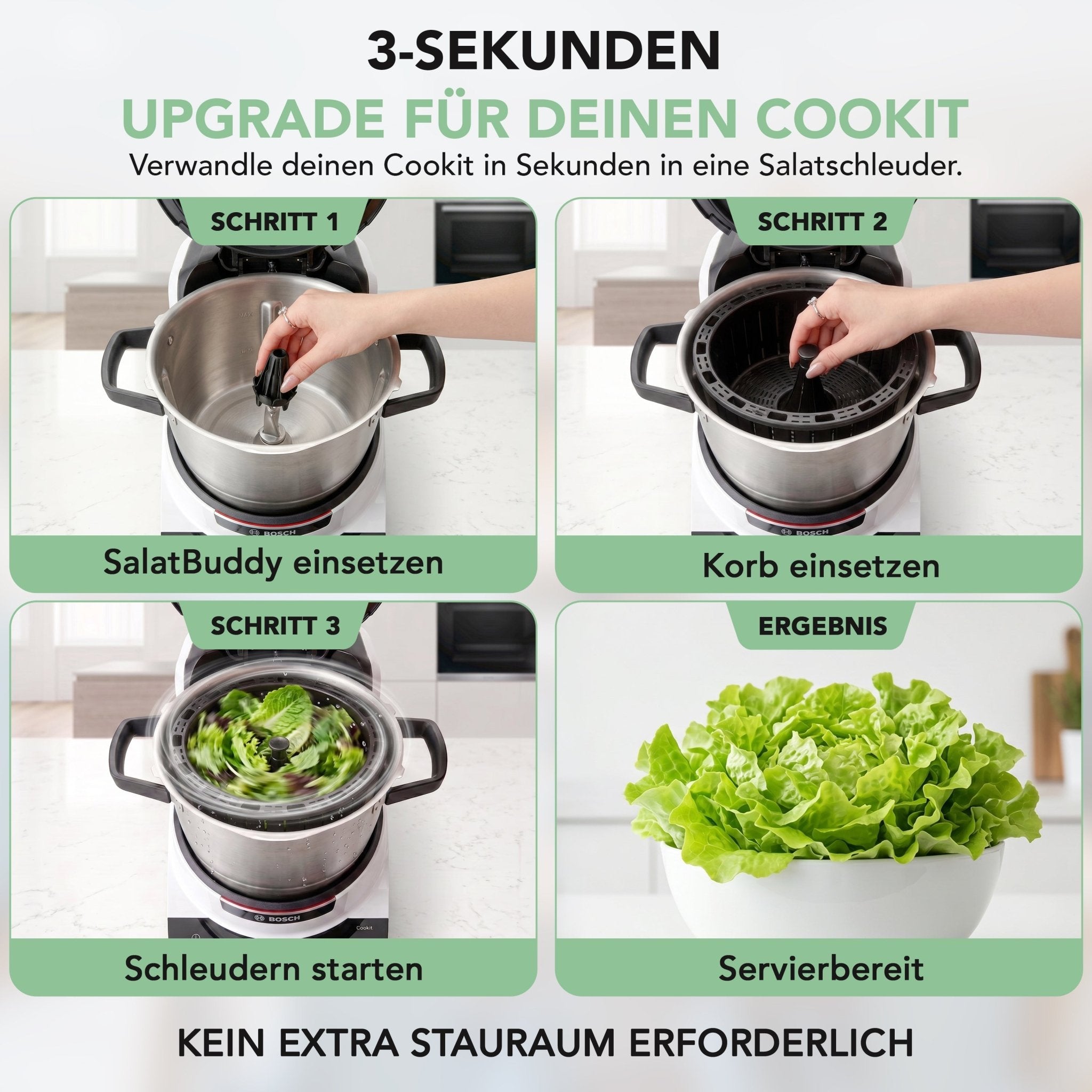 SalatBuddy | Salatschleuder für Bosch Cookit - Wundermix GmbH