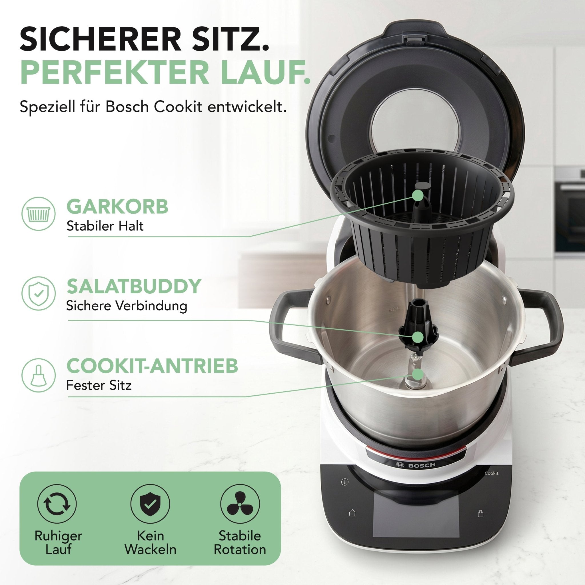 SalatBuddy | Salatschleuder für Bosch Cookit - Wundermix GmbH
