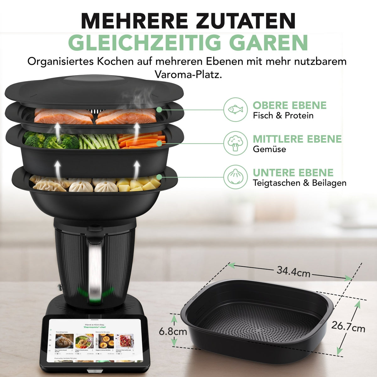 MaxiSteam® | Varoma-Erweiterung mit Einlegeboden für Thermomix TM7 - Wundermix GmbH