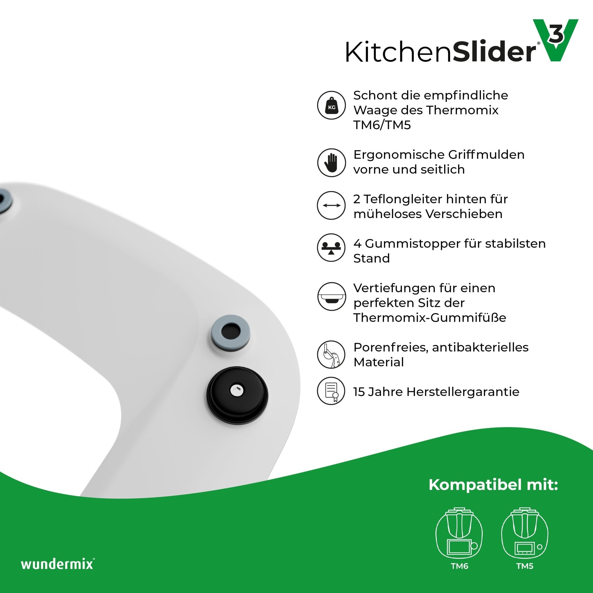 KitchenSlider® M | V3 | Premium - Gleitbrett für Thermomix TM6, TM5 - Wundermix GmbH