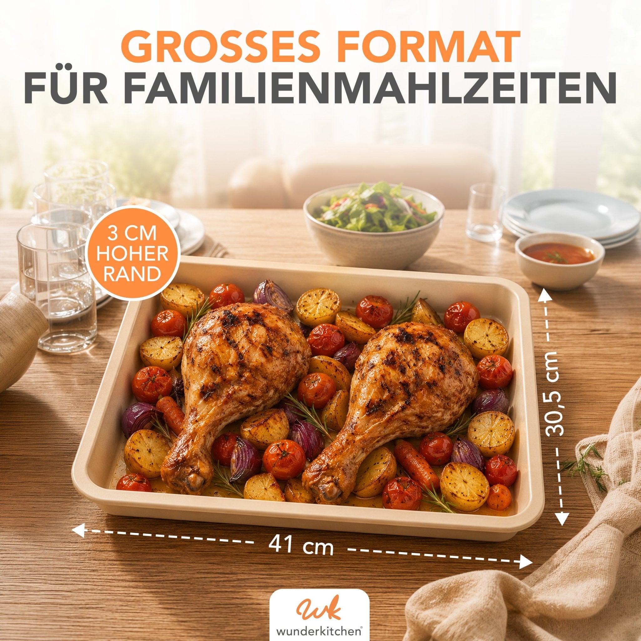 WunderKitchen® | Stoneware Backblech (41×30,5 cm) - Wundermix GmbH