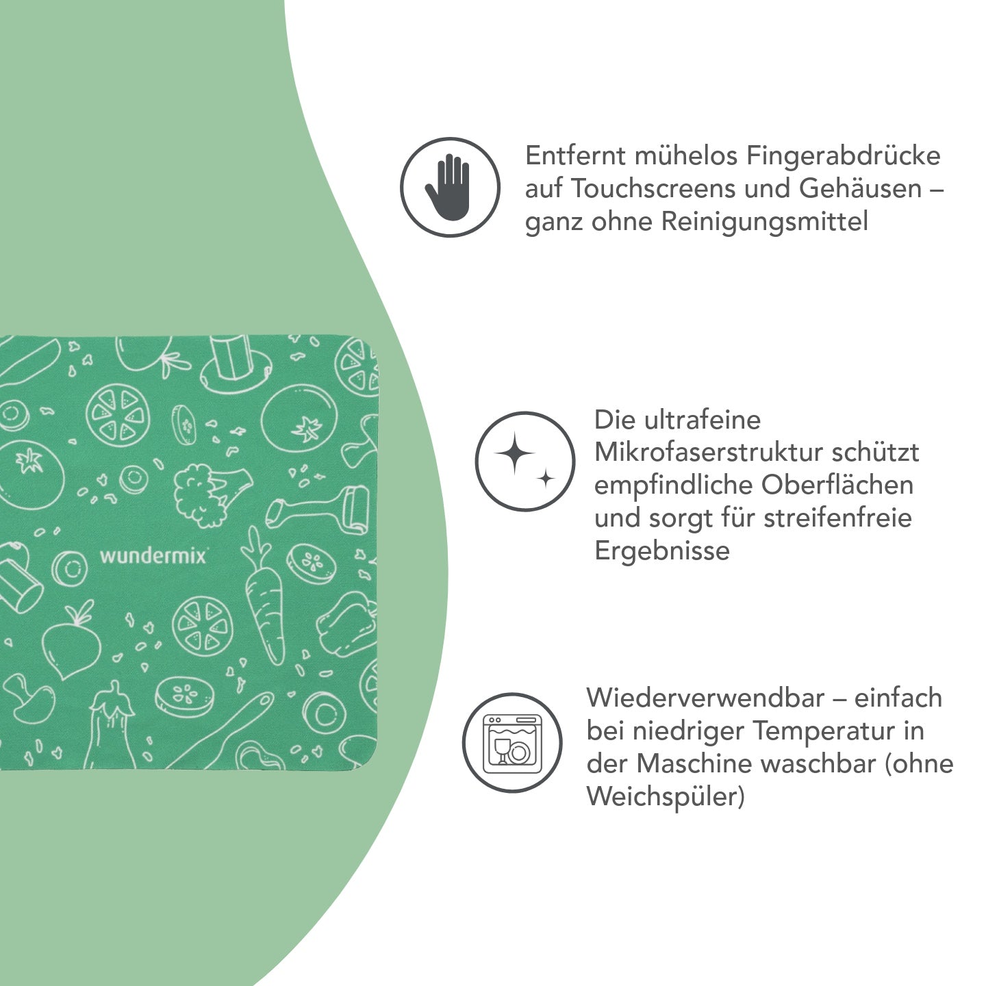 WunderScreen | economy set | screen protector, stylus and microfiber cloth for TM7