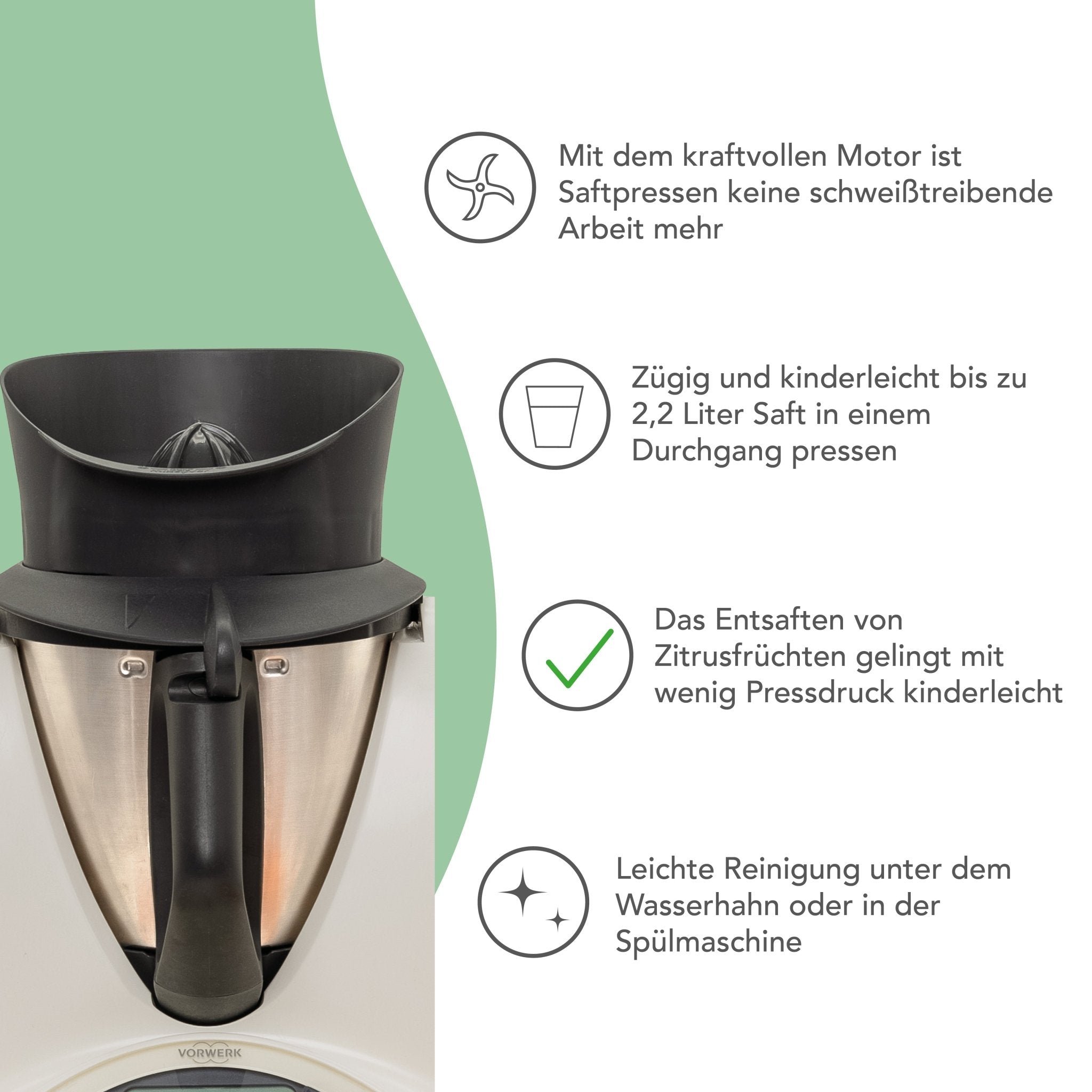Saftpresse von mixcover | Entsafter für Thermomix TM31 - Wundermix GmbH