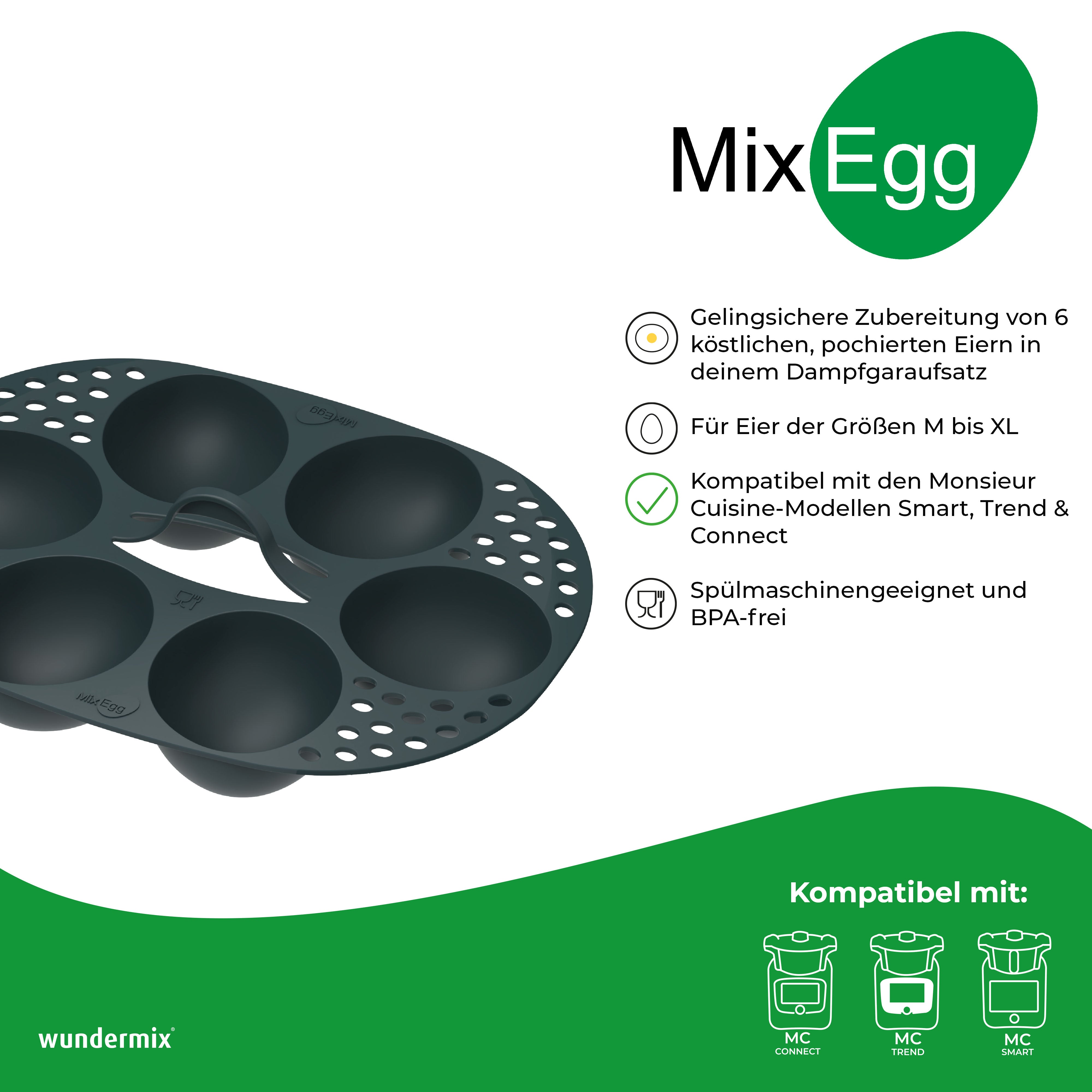 MixEgg® | Eierpochiereinsatz für Monsieur Cuisine Smart, Trend, Connect