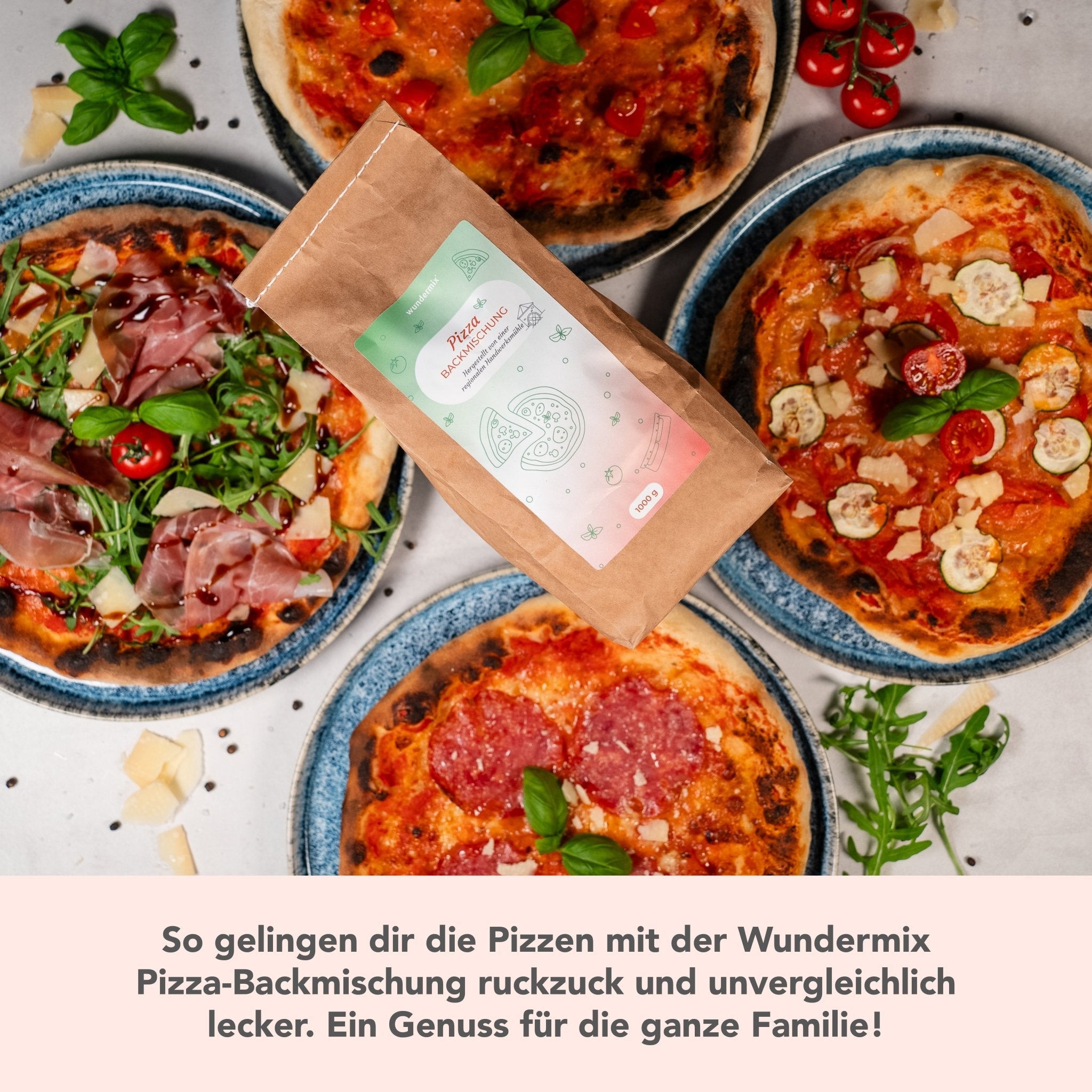 Pizza - Backmischung für 8 köstliche Pizzen | 1000 g - Wundermix GmbH