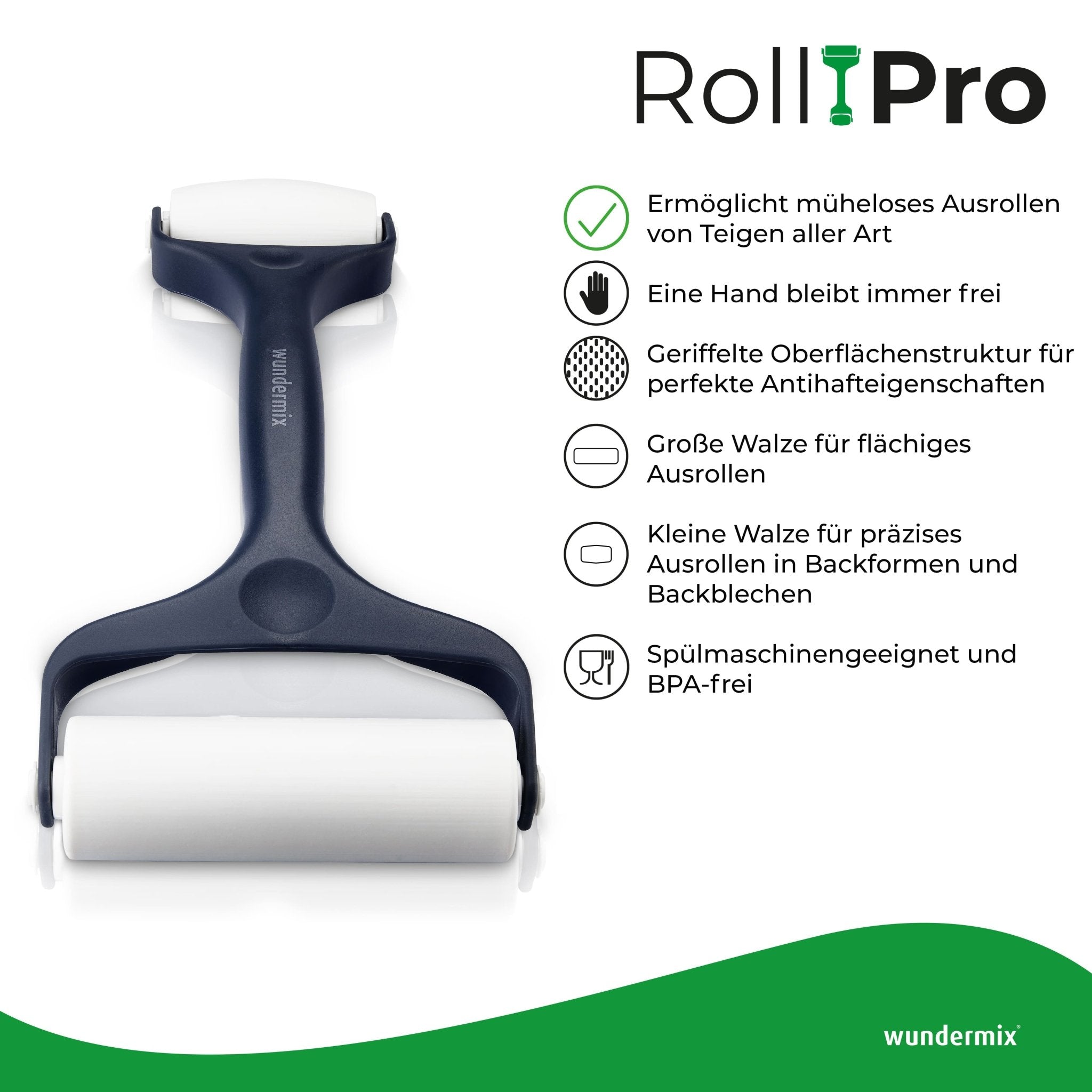 RollPro | Teigroller mit zwei unterschiedlich großen Walzen - Wundermix GmbH