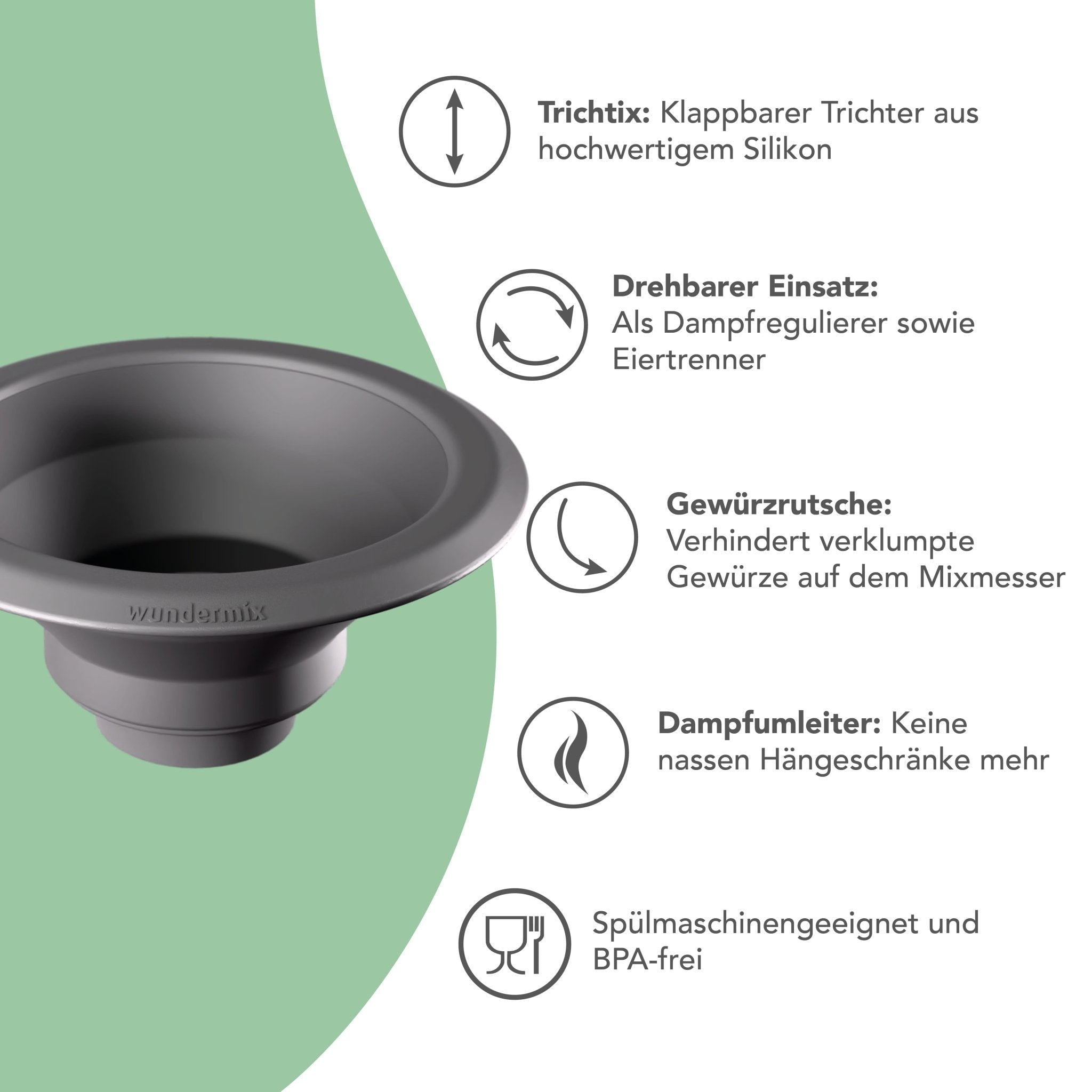 Trichtix® | Multifunktionstrichter 4er - Set für TM6, TM5 - Wundermix GmbH