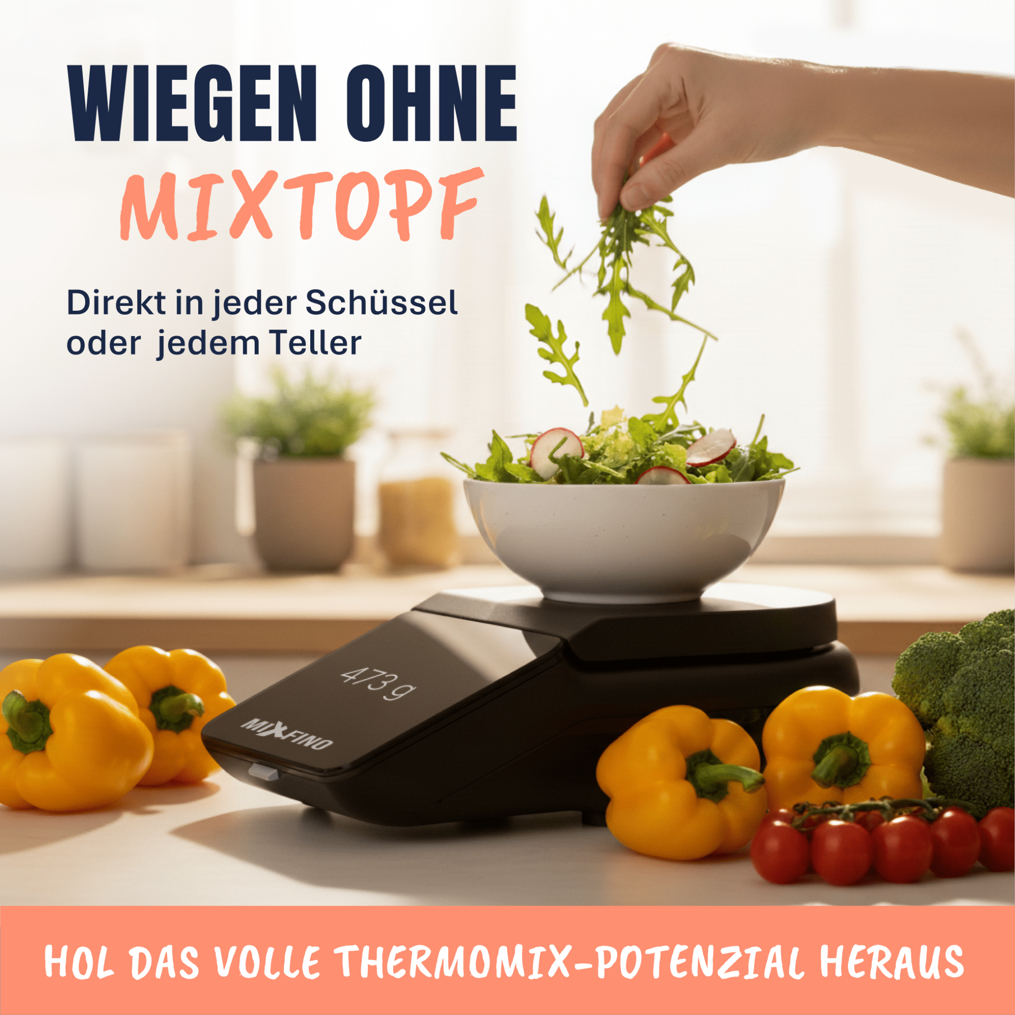 WiegeBase von MixFino® | Wiege - Aufsatz & Schutz für Thermomix TM7 - Wundermix GmbH