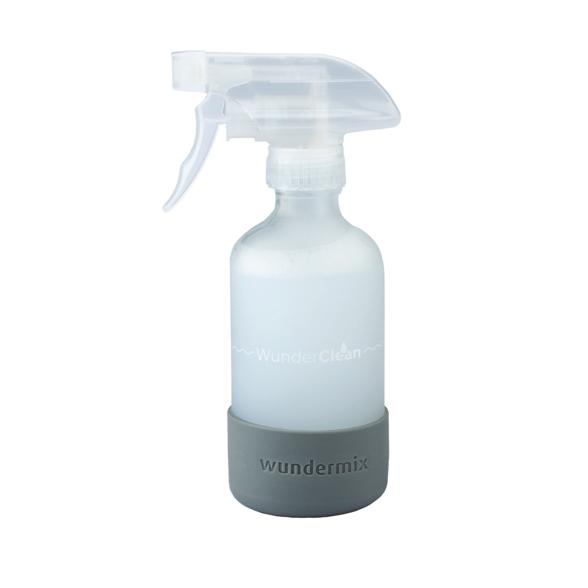 WunderClean Sprühflasche | 240 ml Glasflasche mit Silikon - Bruchschutz für WunderClean Reiniger - Wundermix GmbH
