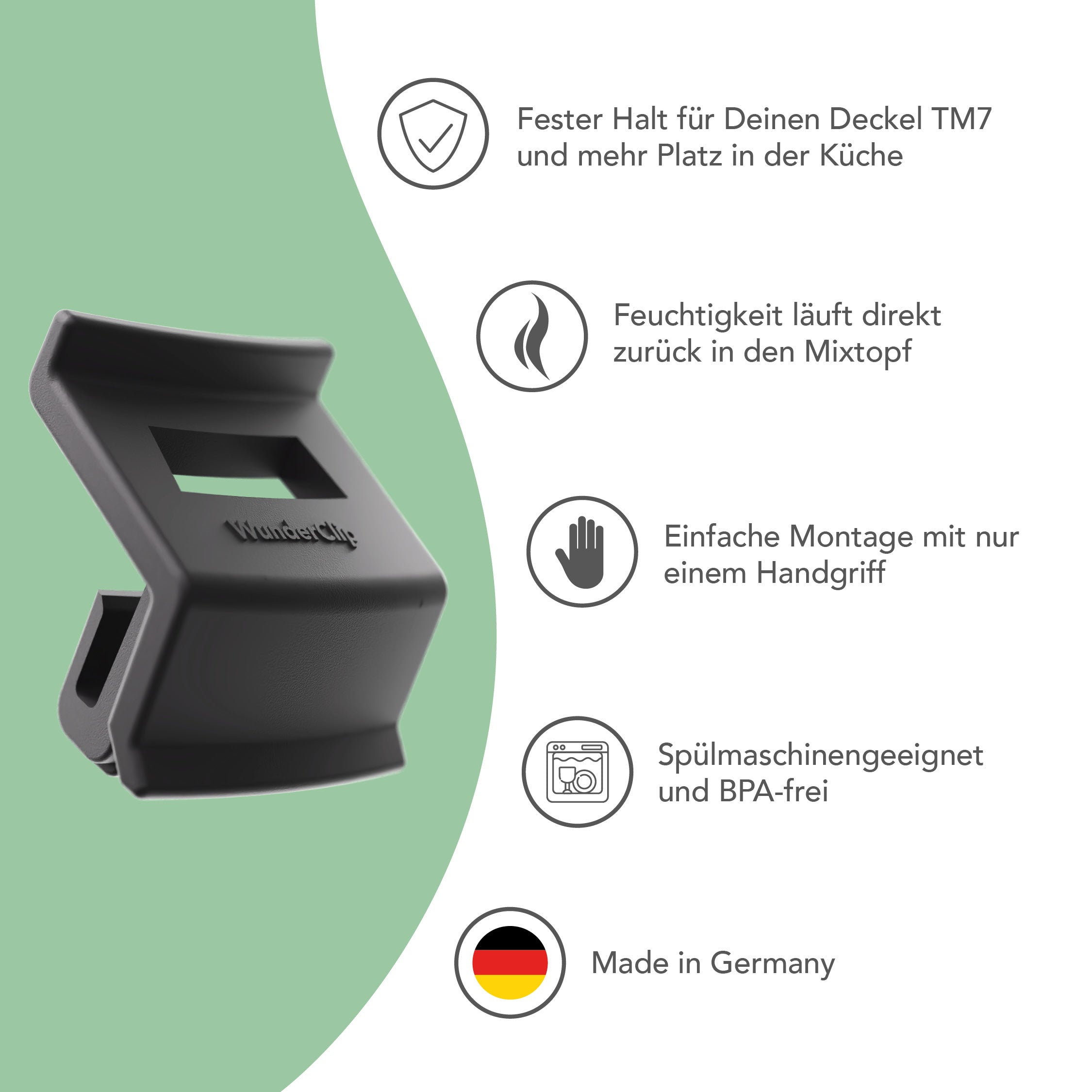 WunderClip® Support de couvercle pour le Thermomix TM7