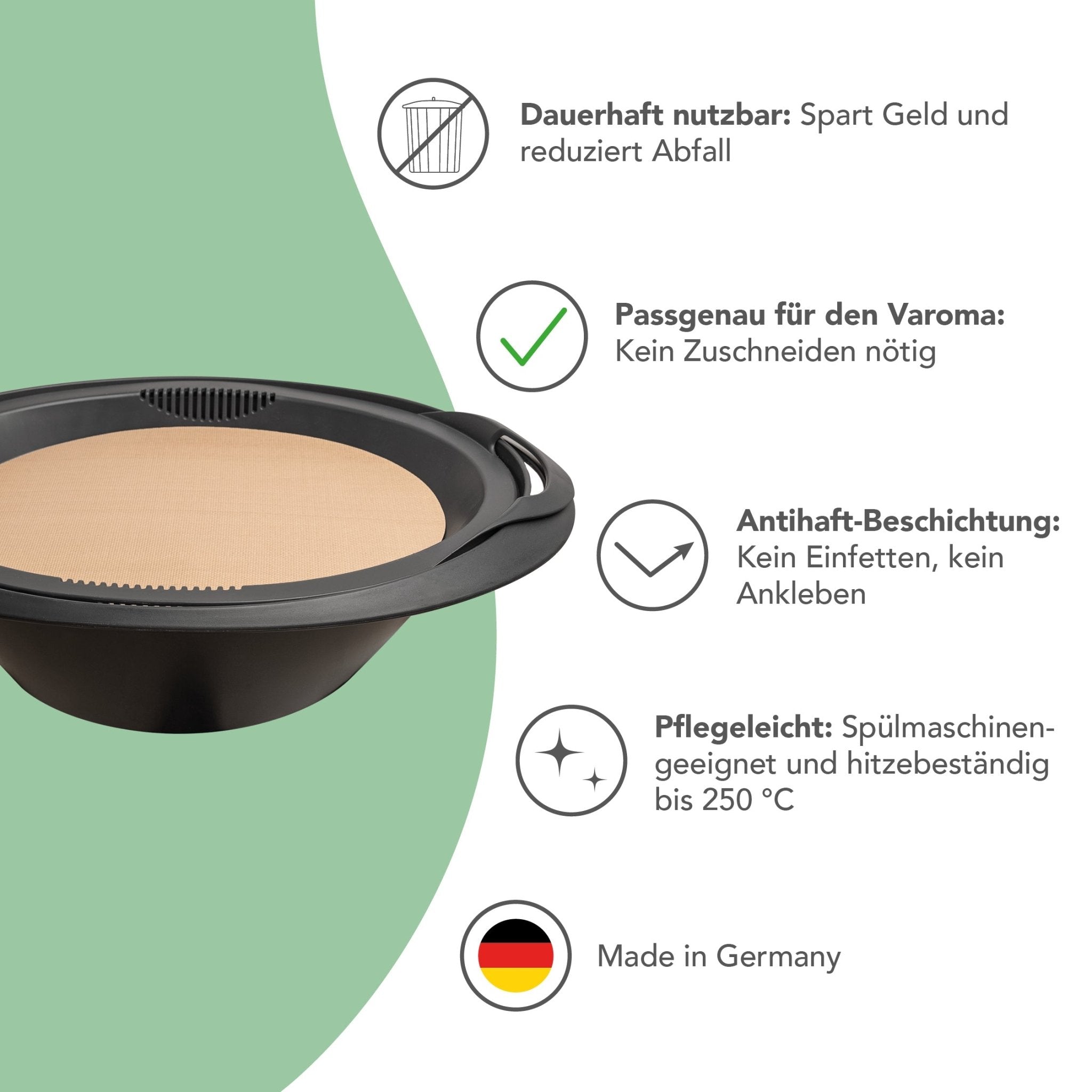 Mixcover Nachhaltiges Backpapier Für Thermomix Varoma – 3-teilig, Hitzebeständig Bis 300°C, Wiederverwendbar