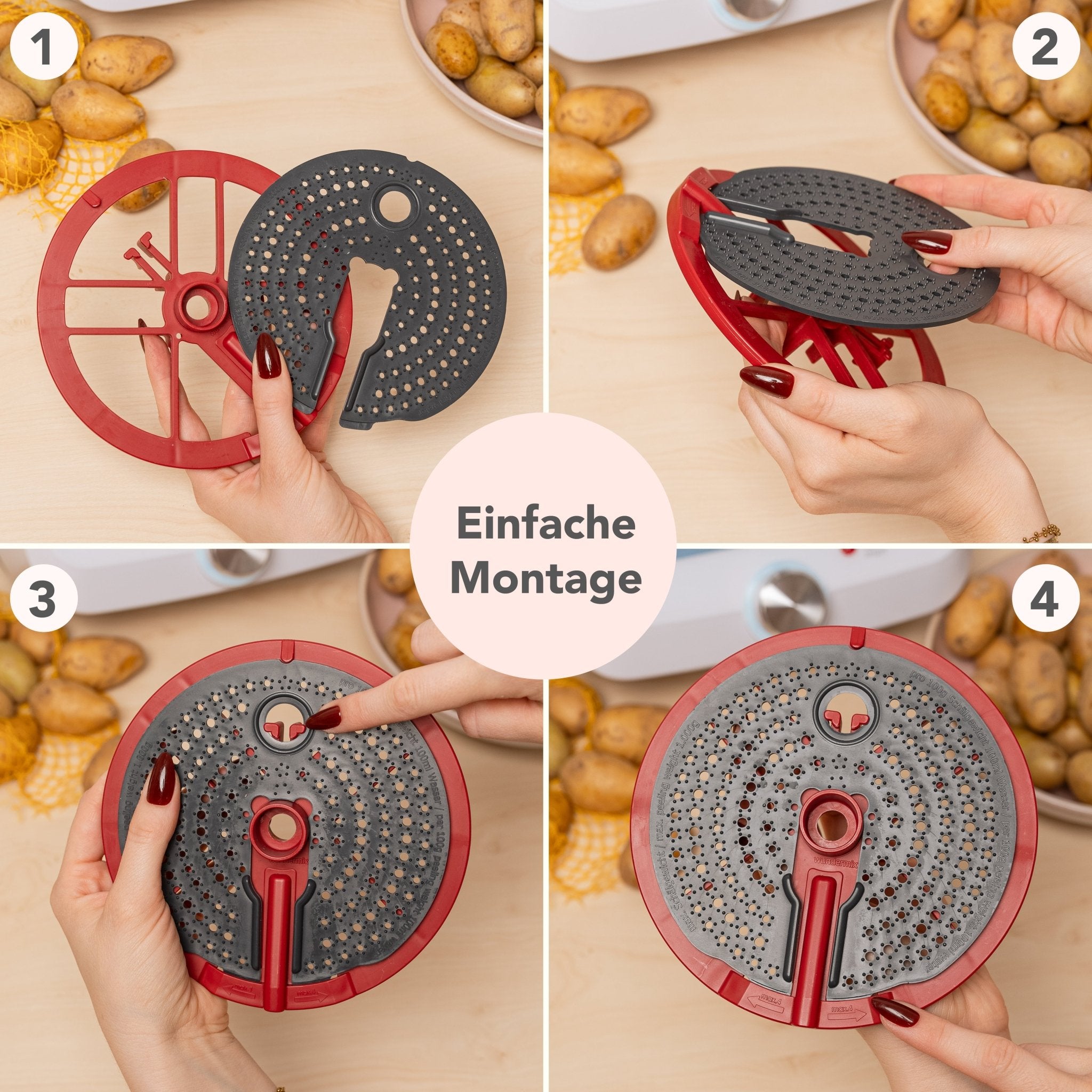 WunderPeeler® (mit Träger) | Kartoffelschäler - Aufsatz für Monsieur Cuisine - Wundermix GmbH