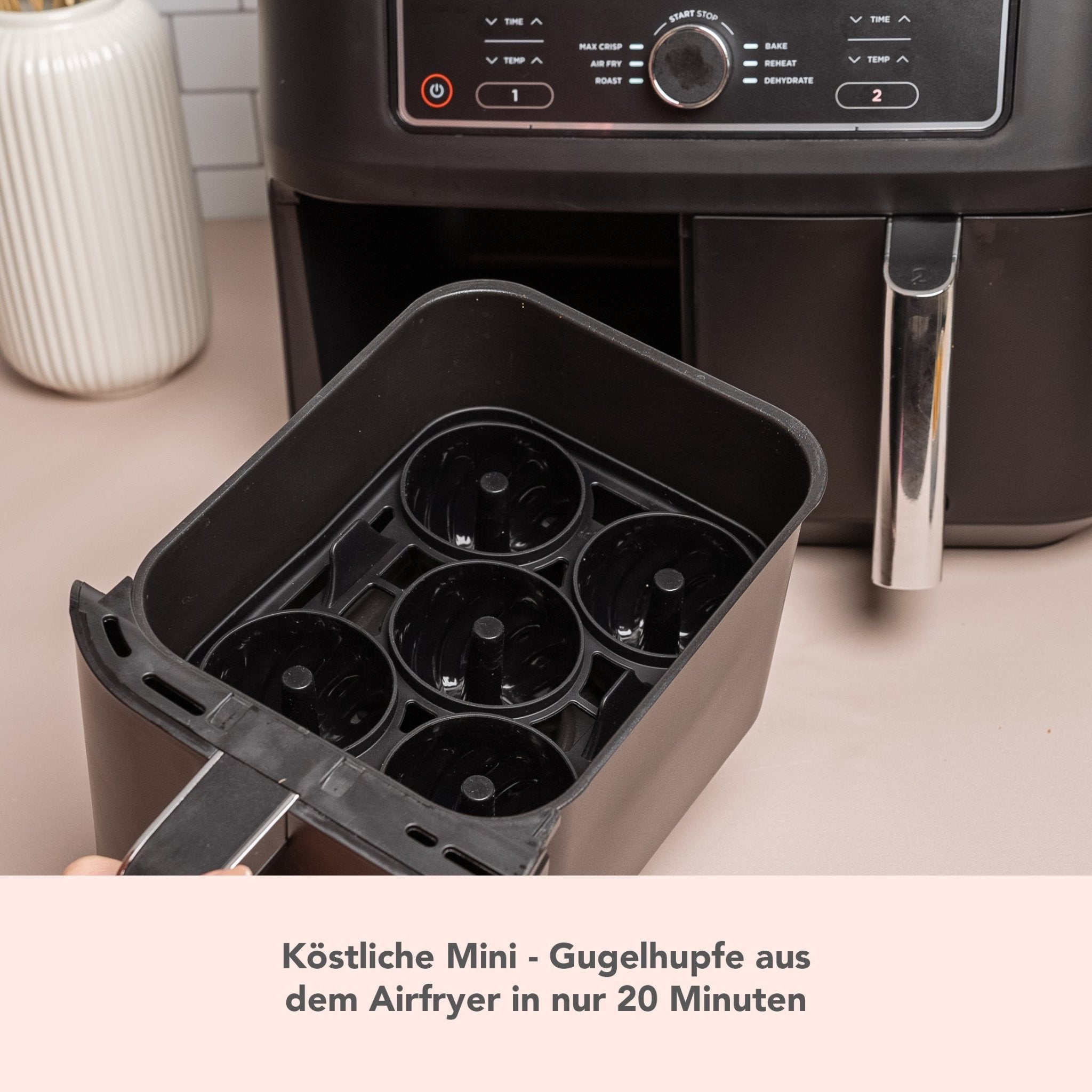 ZauberFry | Backform „Mini - Gugelhupf“ kompatibel mit Ninja Airfryer (2er - Set) - Wundermix GmbH
