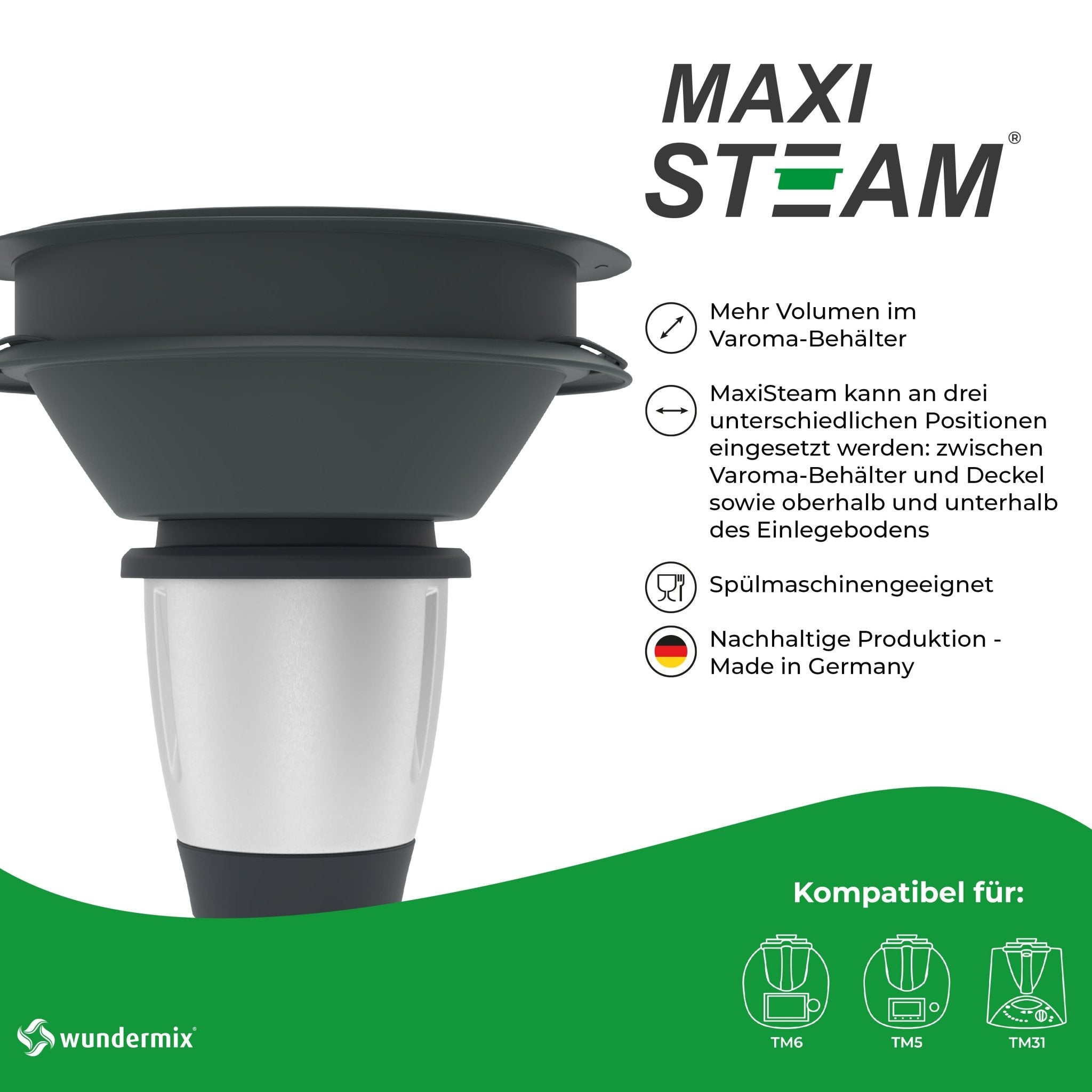 MaxiSteam® | Varoma-Vergrößerung für TM6, TM5, TM31 - Wundermix GmbH