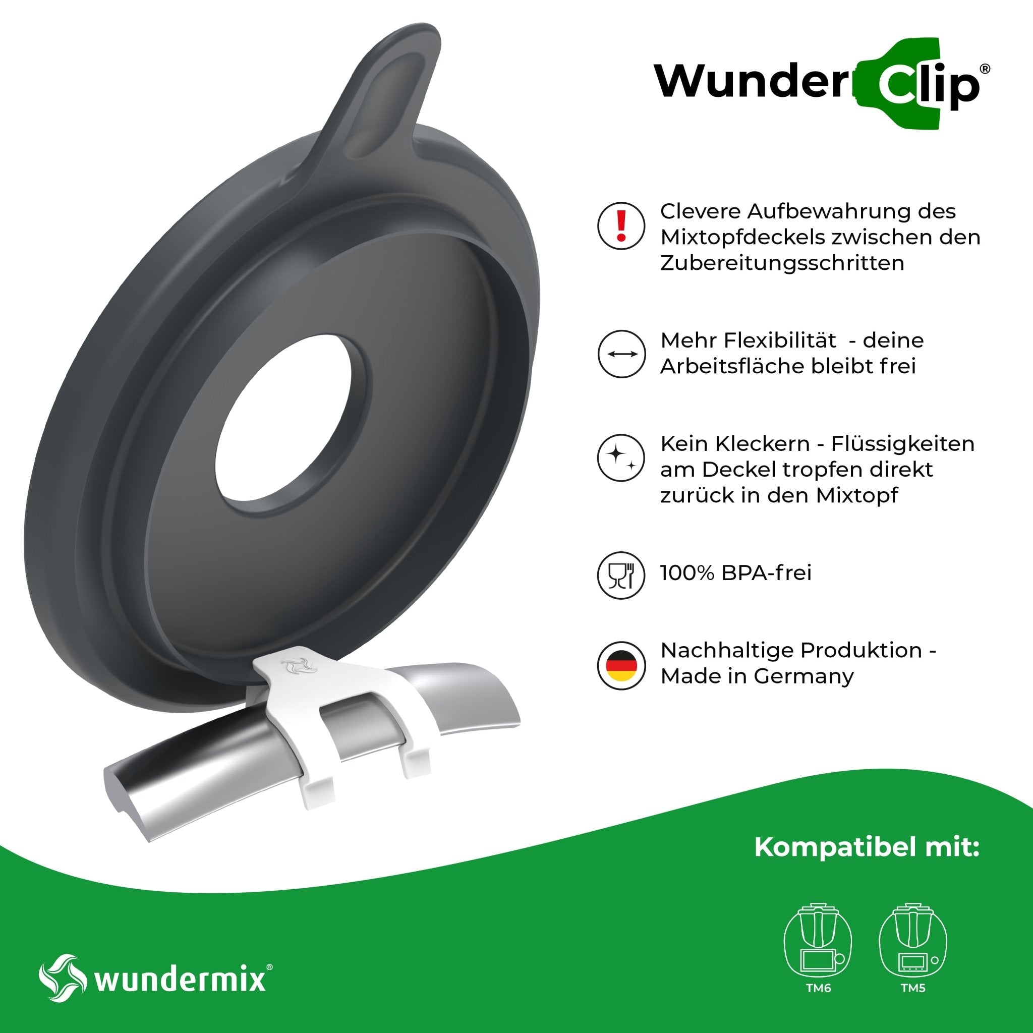 [B-Ware] WunderClip® | Deckelhalter für den Thermomix TM6, TM5 - Wundermix GmbH