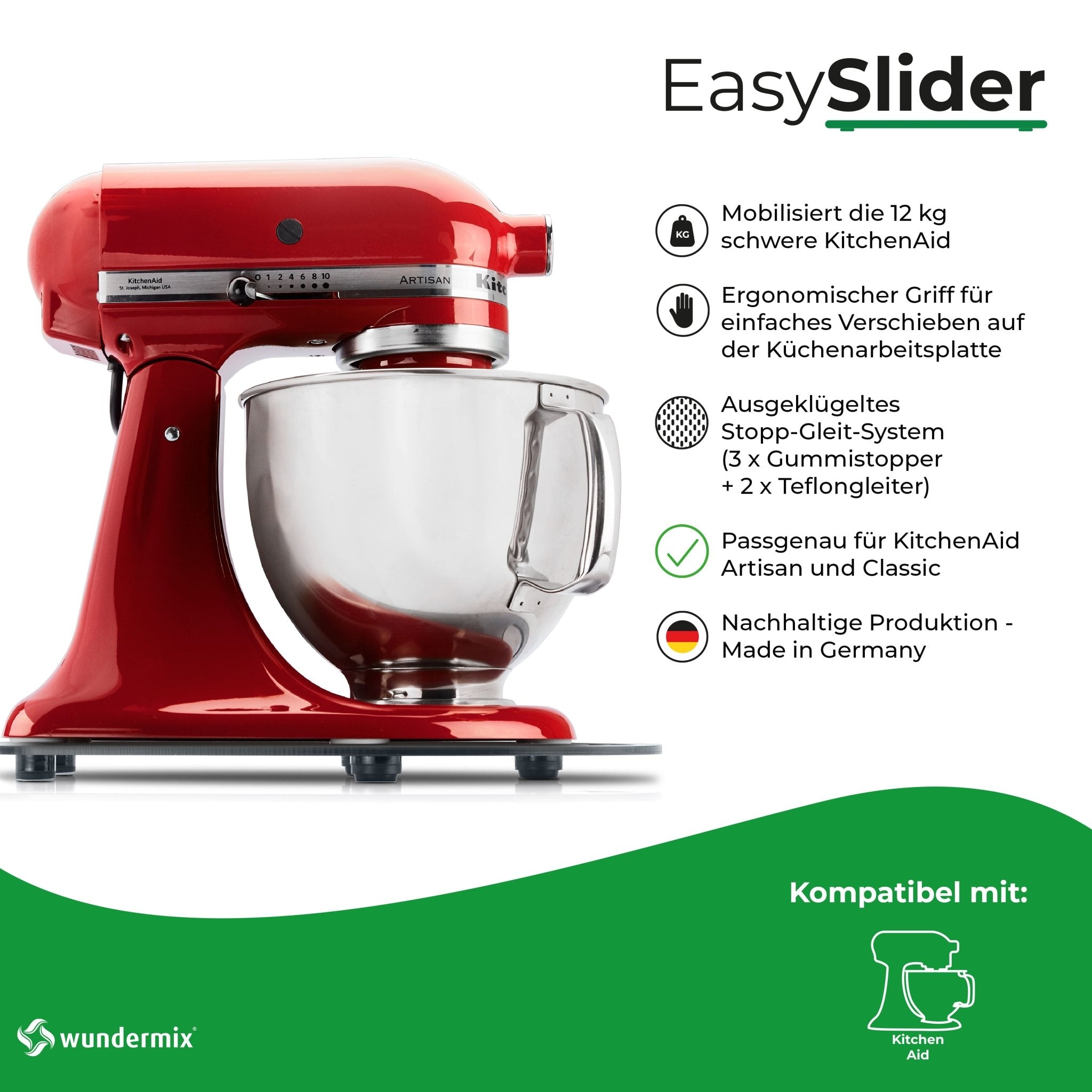 EasySlider® | Gleitbrett aus Acrylglas für KitchenAid - Wundermix GmbH