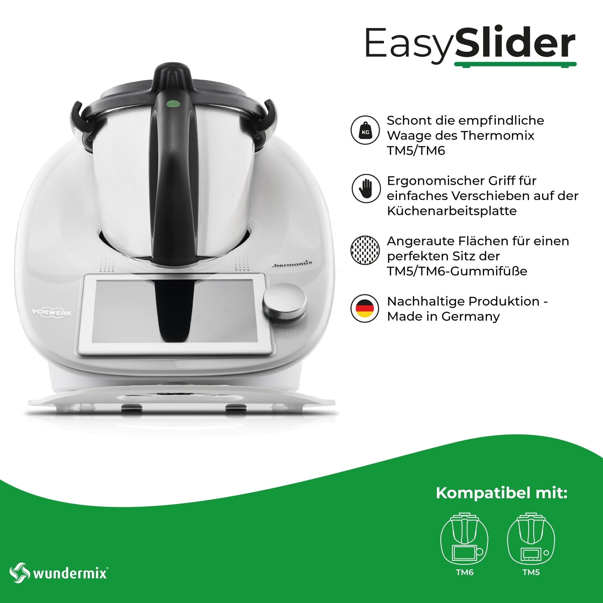 EasySlider® | Gleitbrett aus Acrylglas für Thermomix TM6, TM5 - Wundermix GmbH