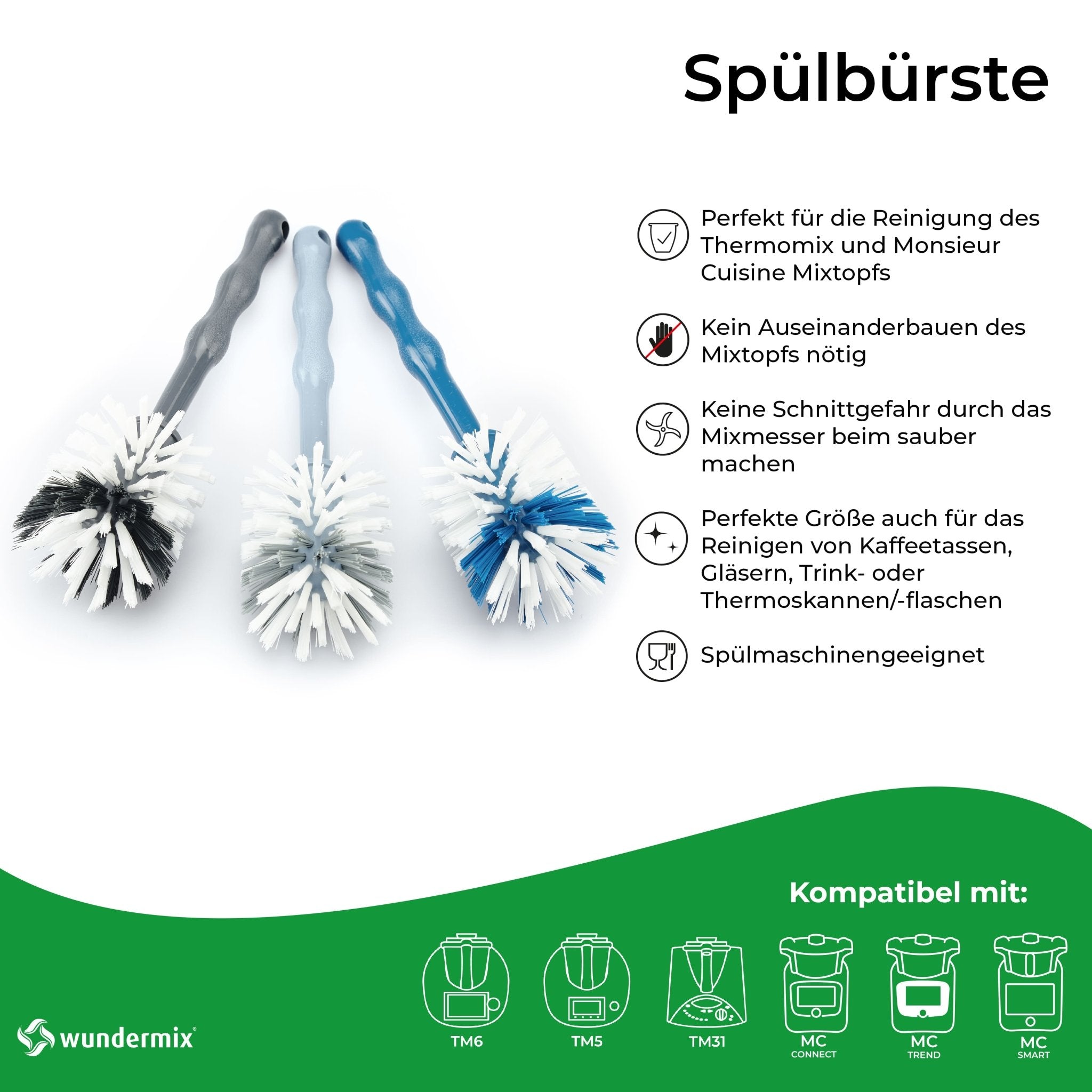 Mixtopf-Spülbürsten-Set (3er-Pack) «Classic» - Wundermix GmbH