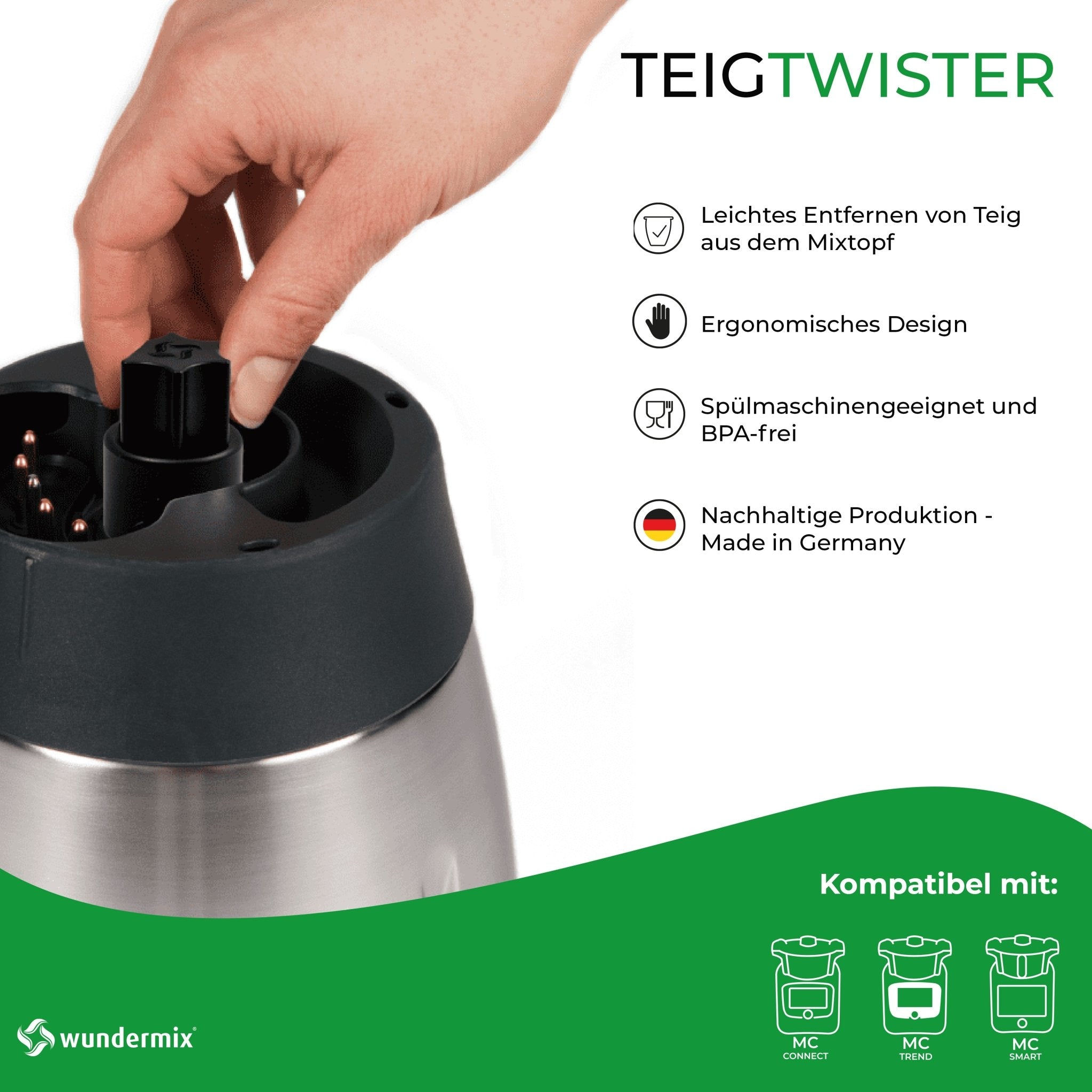 [B-Ware] TeigTwister® | Teiglöser aus Aluminium für Monsieur Cuisine Connect, Trend, Smart - Wundermix GmbH