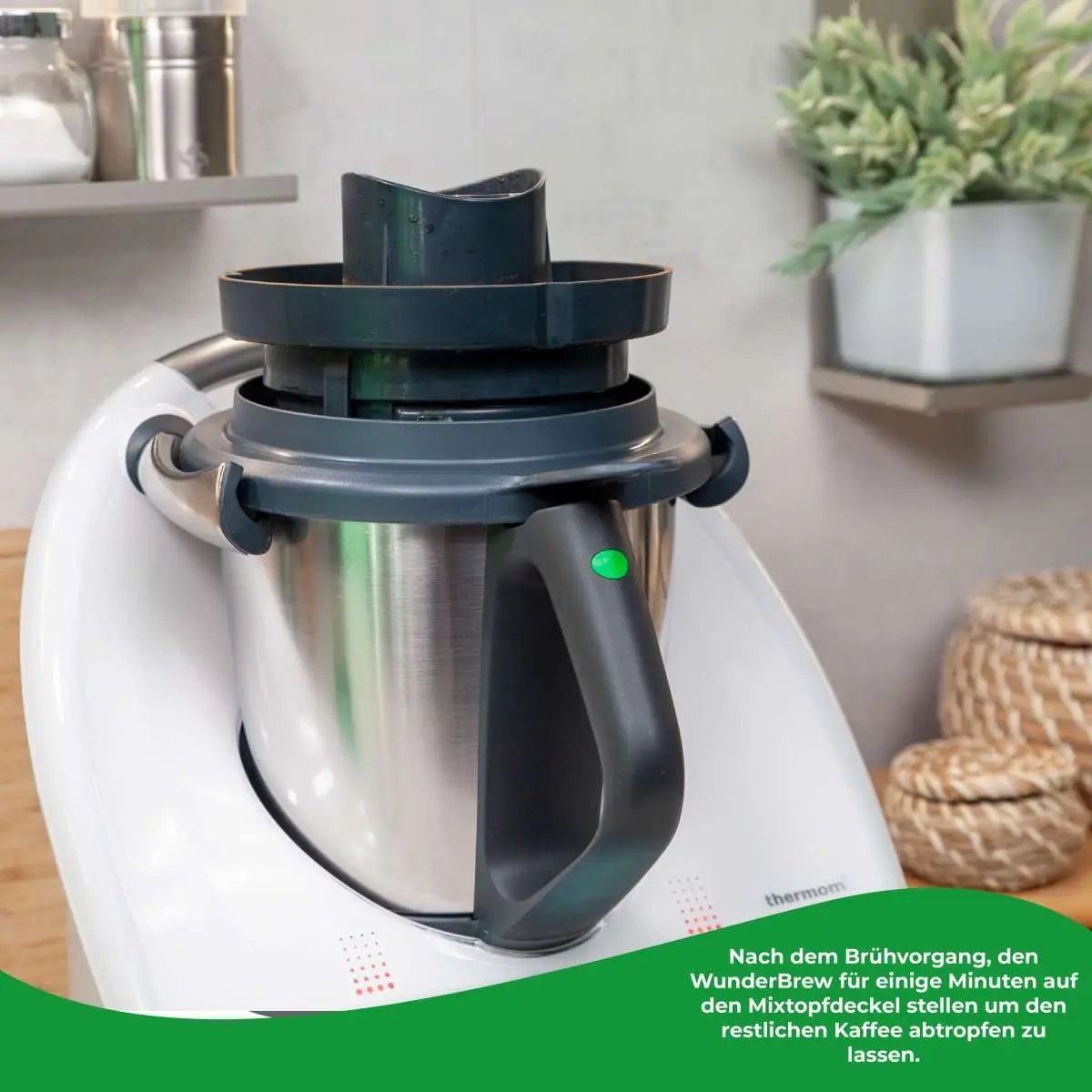 MixBrew® Infuseur à Café Pour Thermomix TM6 TM5 - Filtre Permanent Inox, Café Corsé Intense Et Aromatique