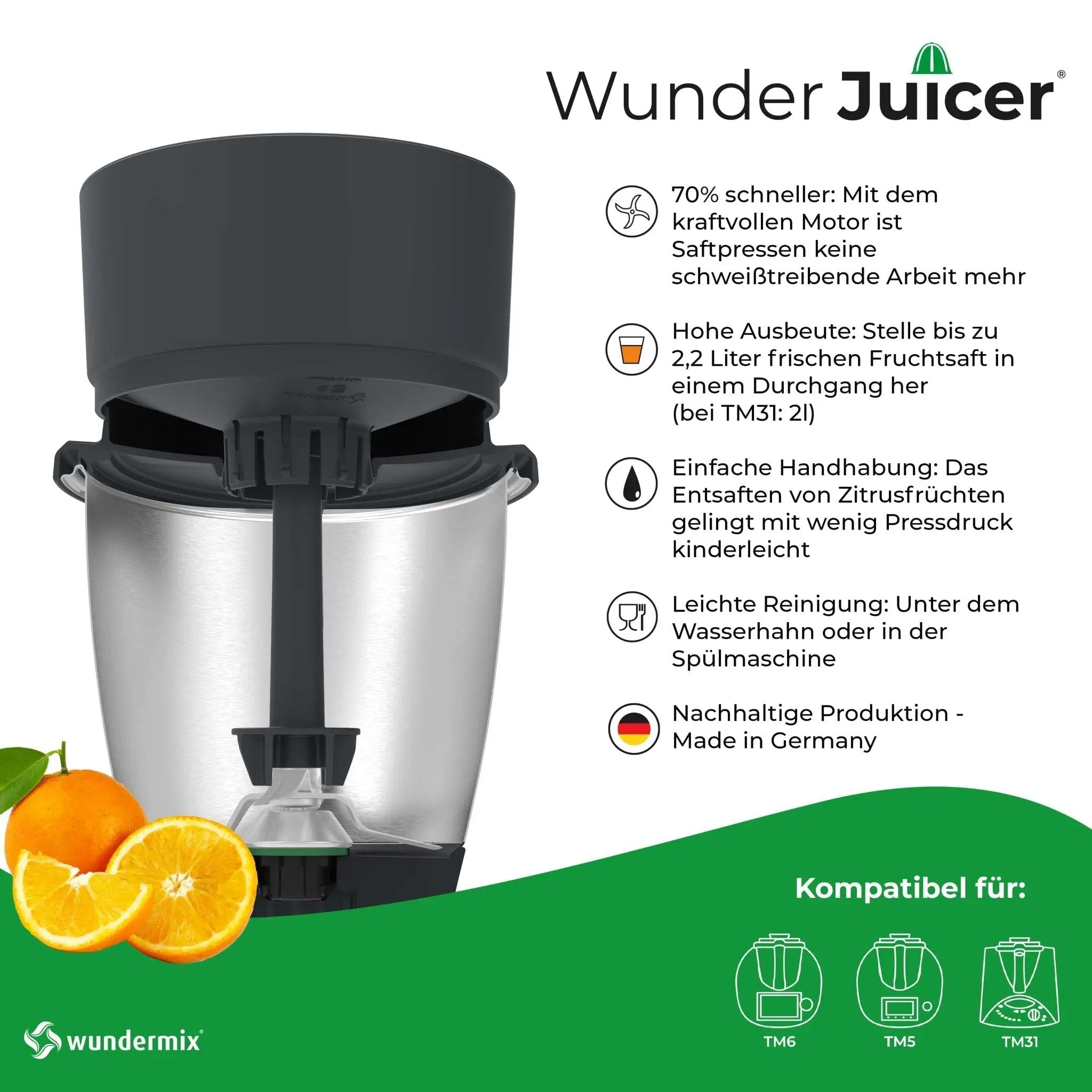 WunderJuicer® | Saftpresse für Thermomix TM6, TM5, TM31 - Wundermix GmbH
