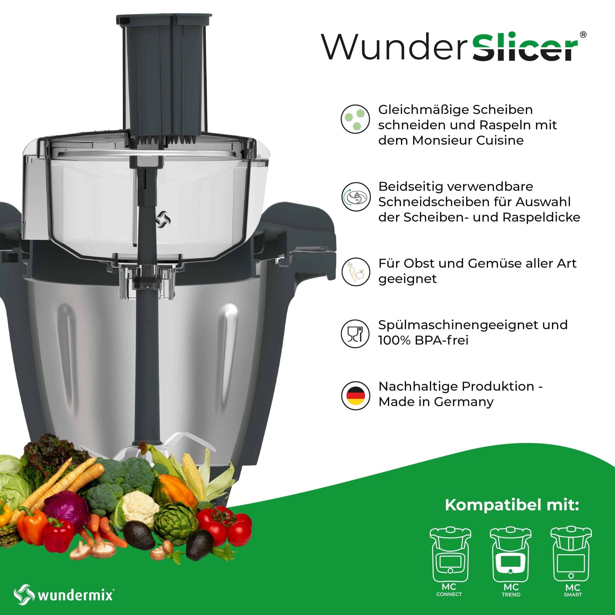 [Geprüfter und gereinigter Rückläufer] WunderSlicer® | Gemüseschneider für Monsieur Cuisine - Wundermix GmbH