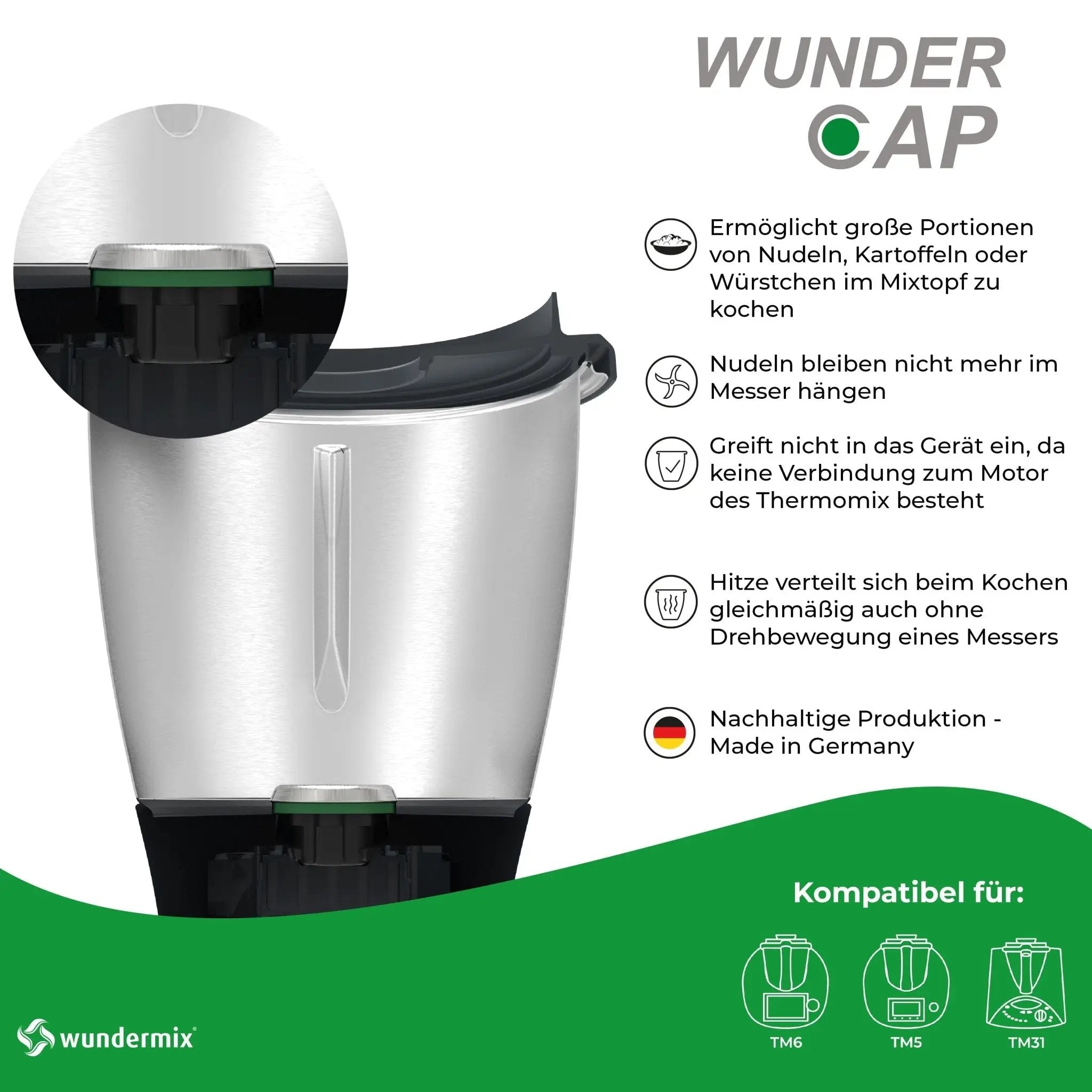 Wundermix - Miximizer® Réducteur de bol pour Thermomix (TM31) • Hacher,  mixer & réduire efficacement les aliments • Made in Germany : :  Cuisine et Maison