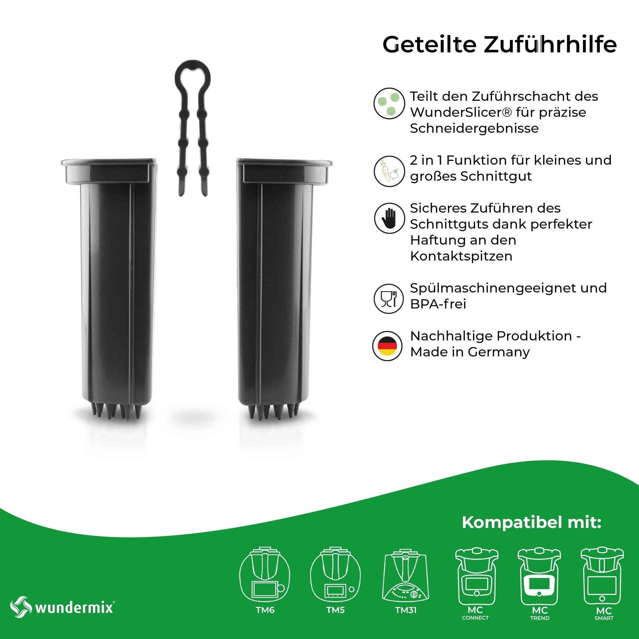Geteilte Zuführhilfe für WunderSlicer - passend für Modelle grau und grün - Wundermix GmbH