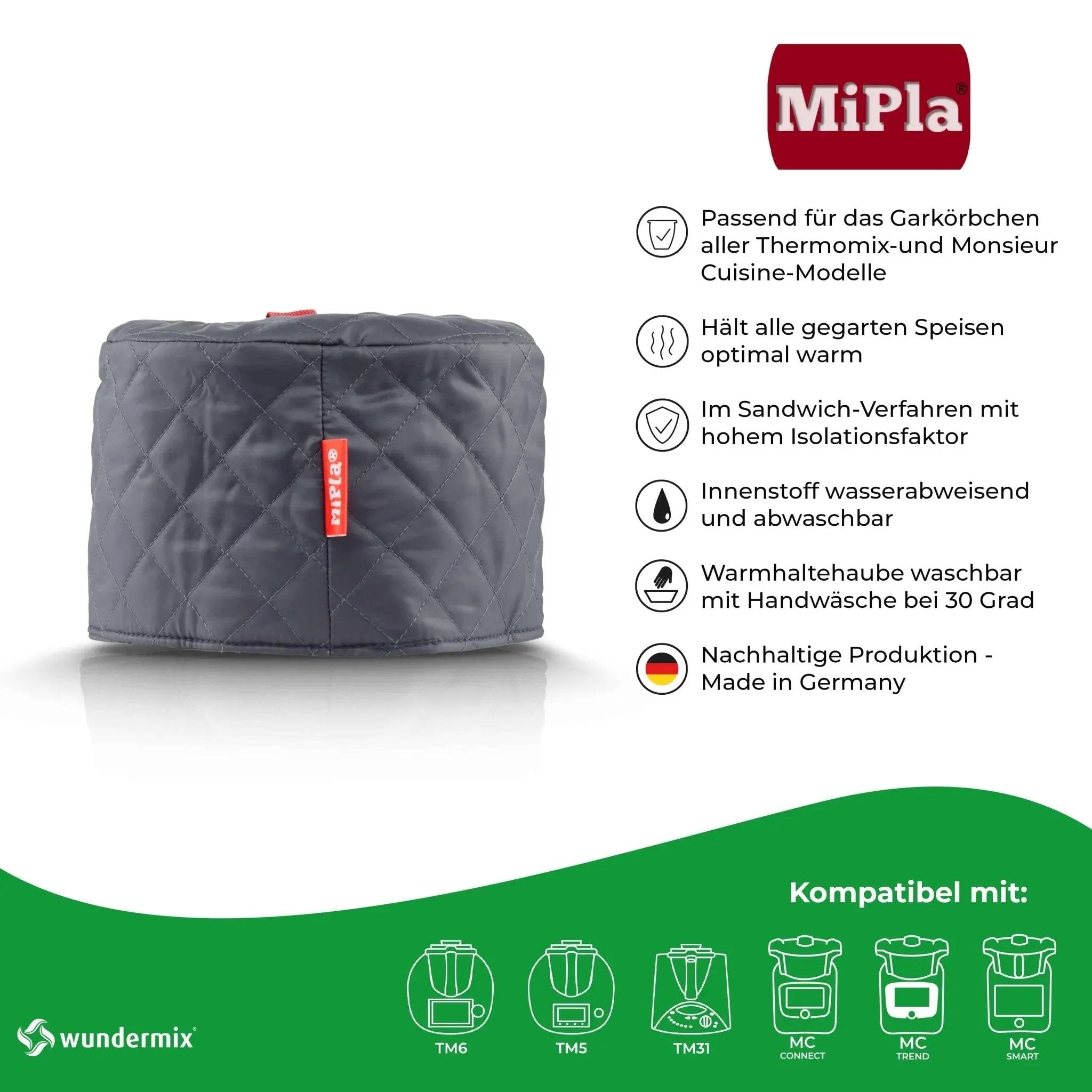 MiPla® | Warmhaltehaube S für Gareinsatz | Thermomix & Monsieur Cuisine - Wundermix GmbH