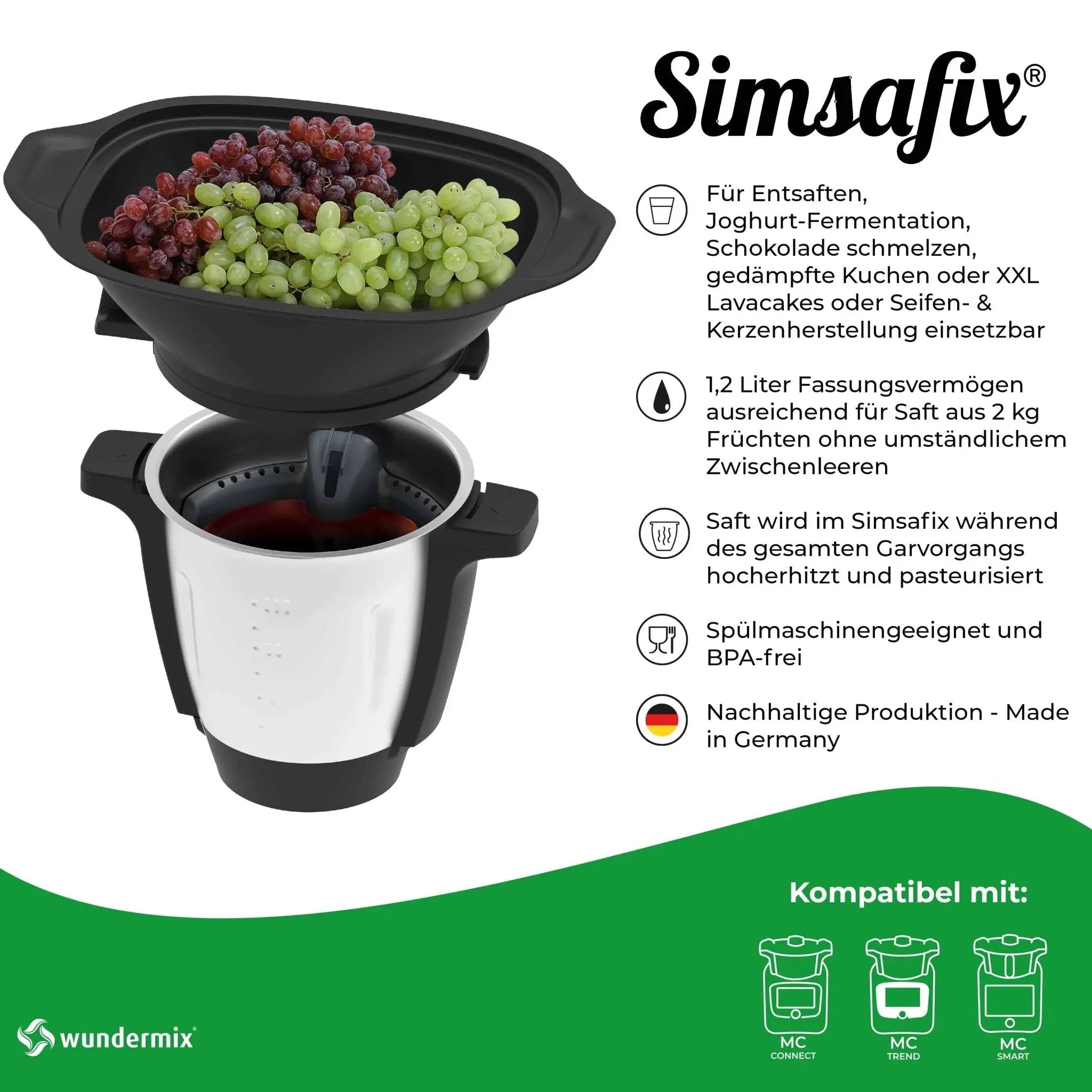 Simsafix® | Universalbehälter für Monsieur Cuisine Connect, Trend, Smart - Wundermix GmbH