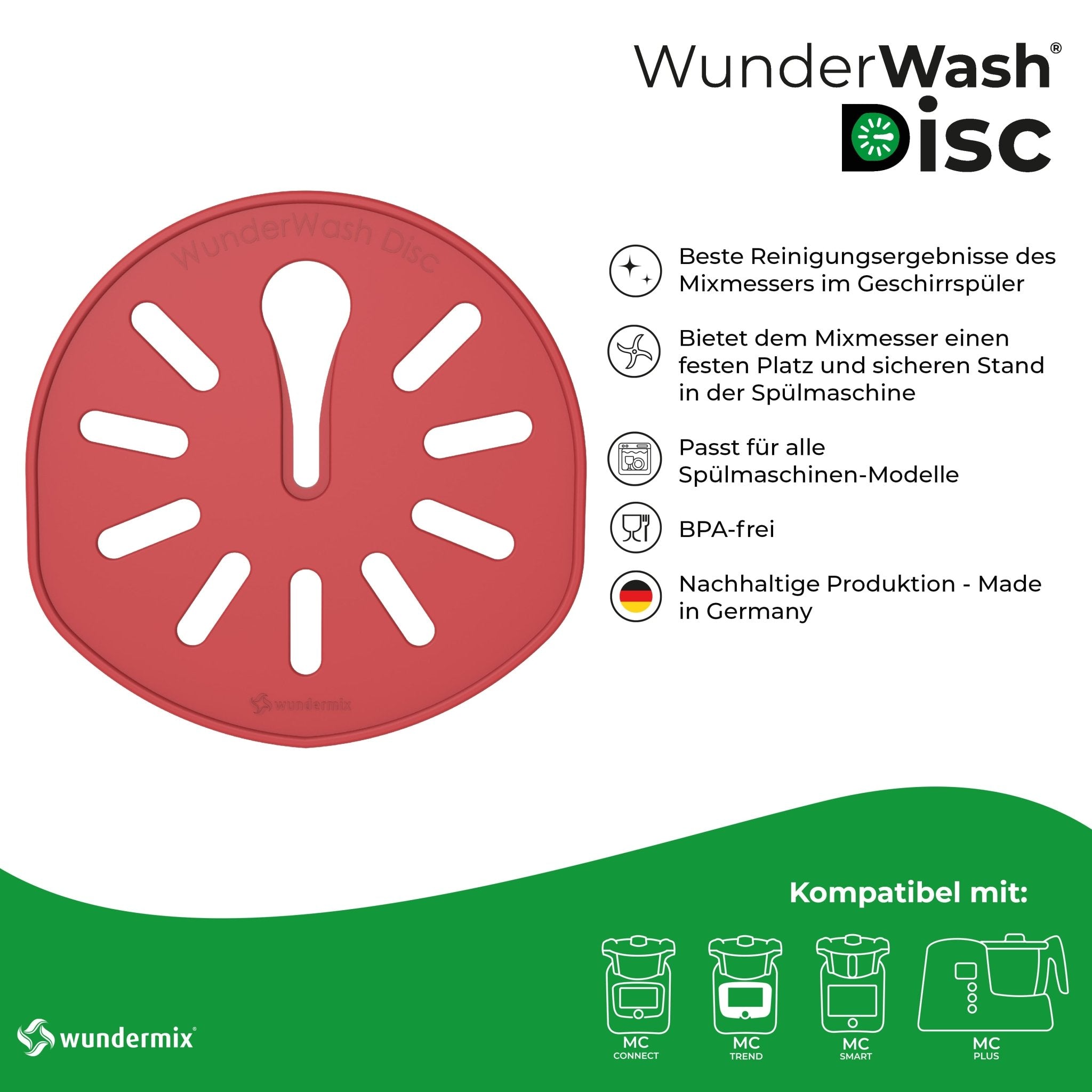 WunderWash® Disc | Spülmaschinen-Messerhalter für Monsieur Cuisine Connect, Trend, Smart, Plus - Wundermix GmbH