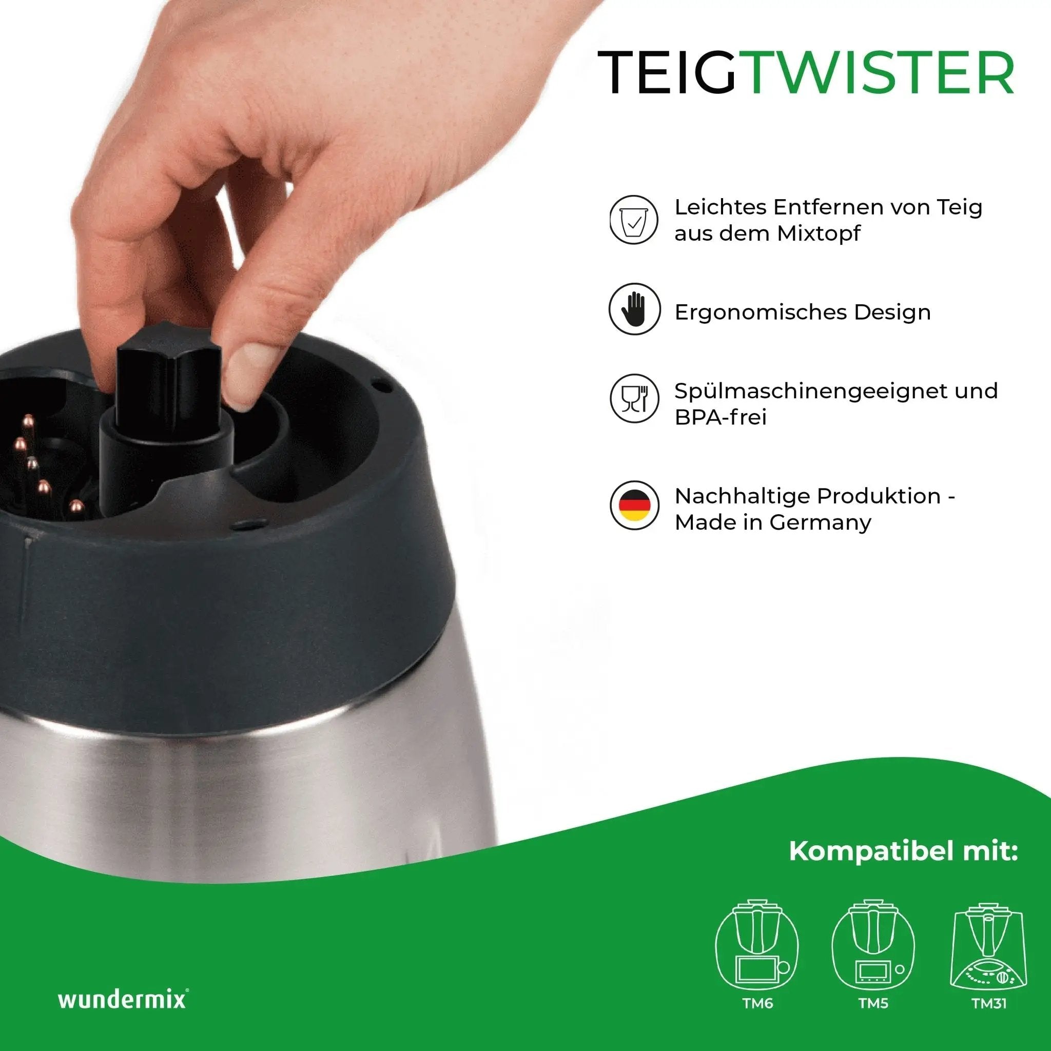 TeigTwister® | Teiglöser aus Aluminium für TM6, TM5, TM31 - Wundermix GmbH